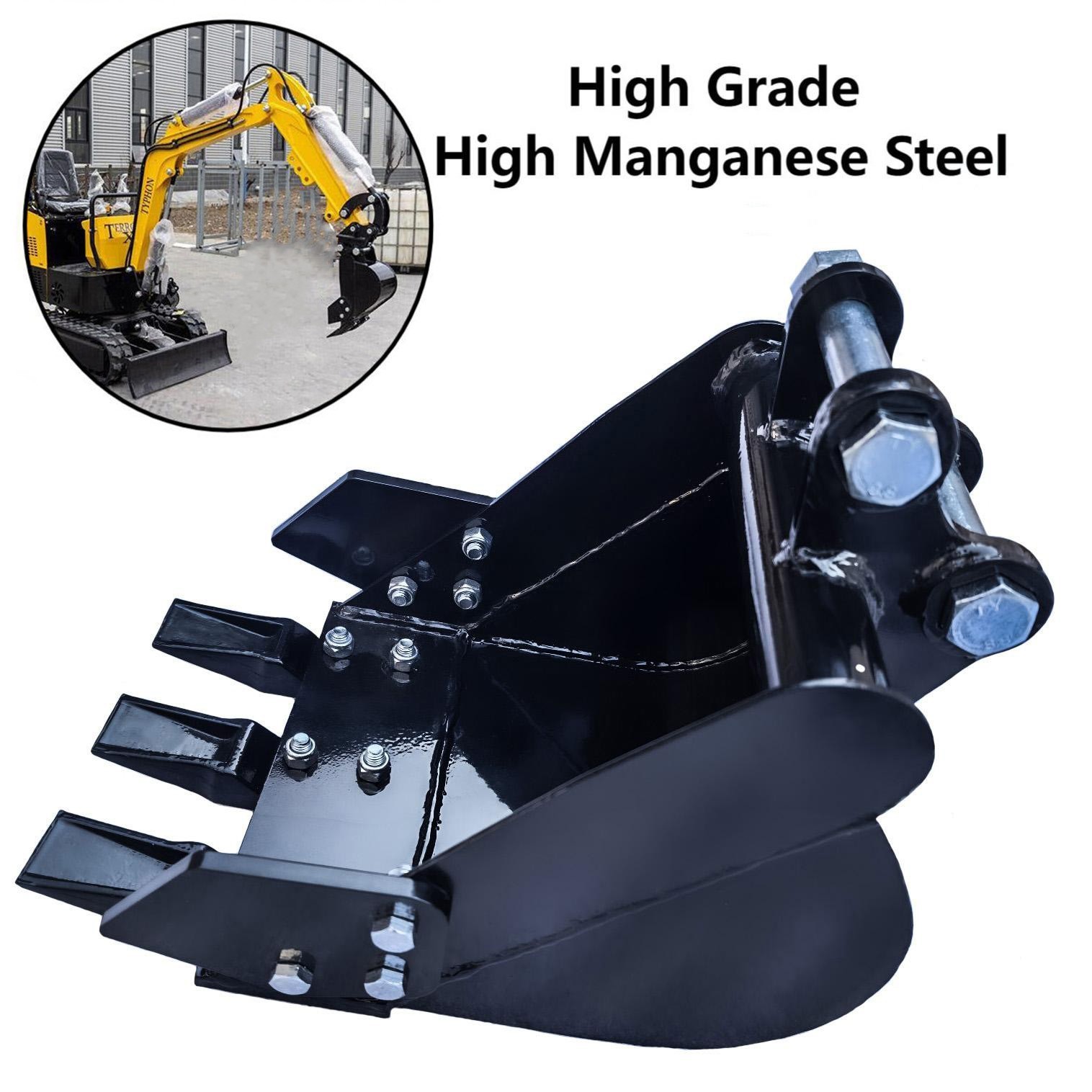 Heavy Duty 300mm 12” Narrow Trench Bucket with Teeth Mini Excavator Attachment