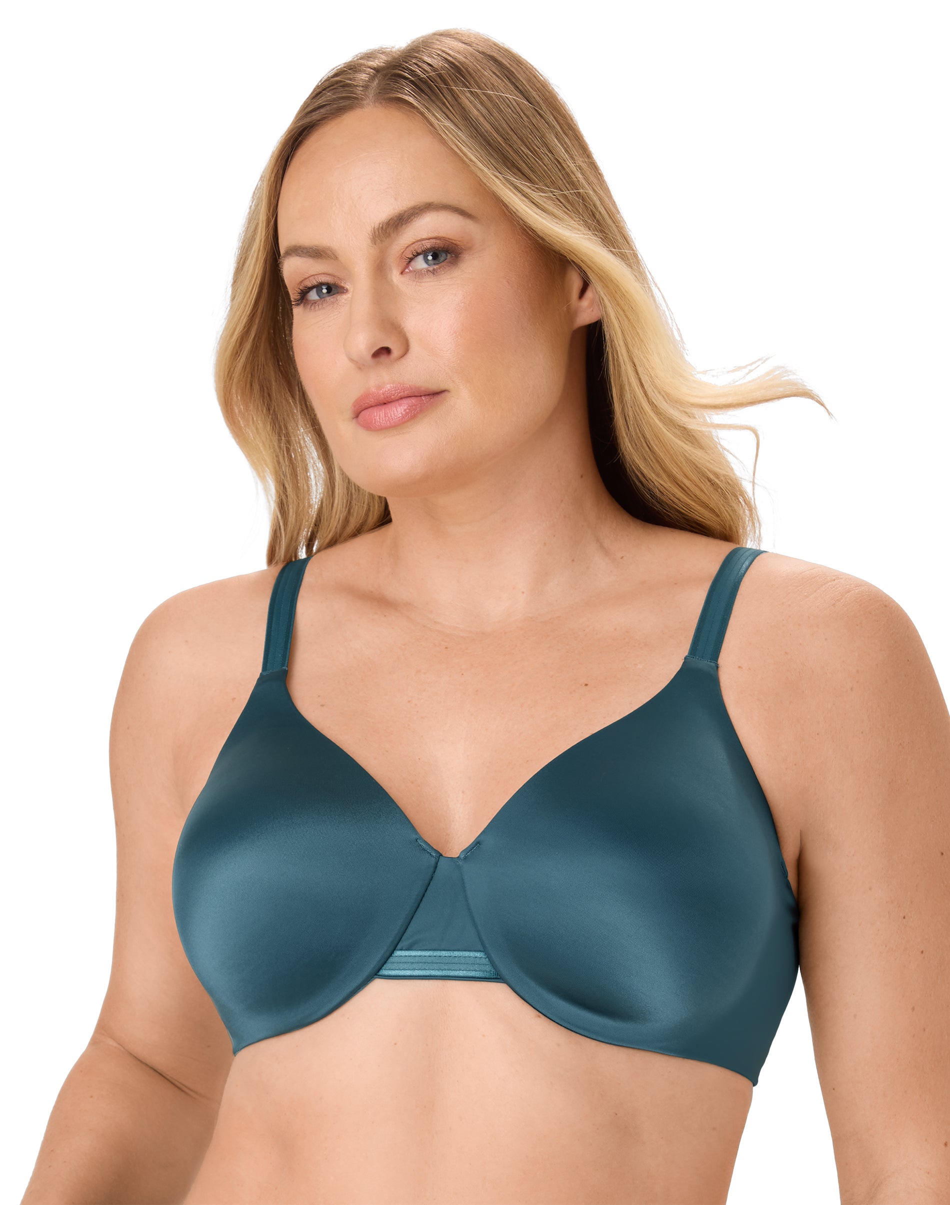 Bali One Smooth U Smoothing & Concealing Underwire Bra Sophisticated Teal 38D Women’s