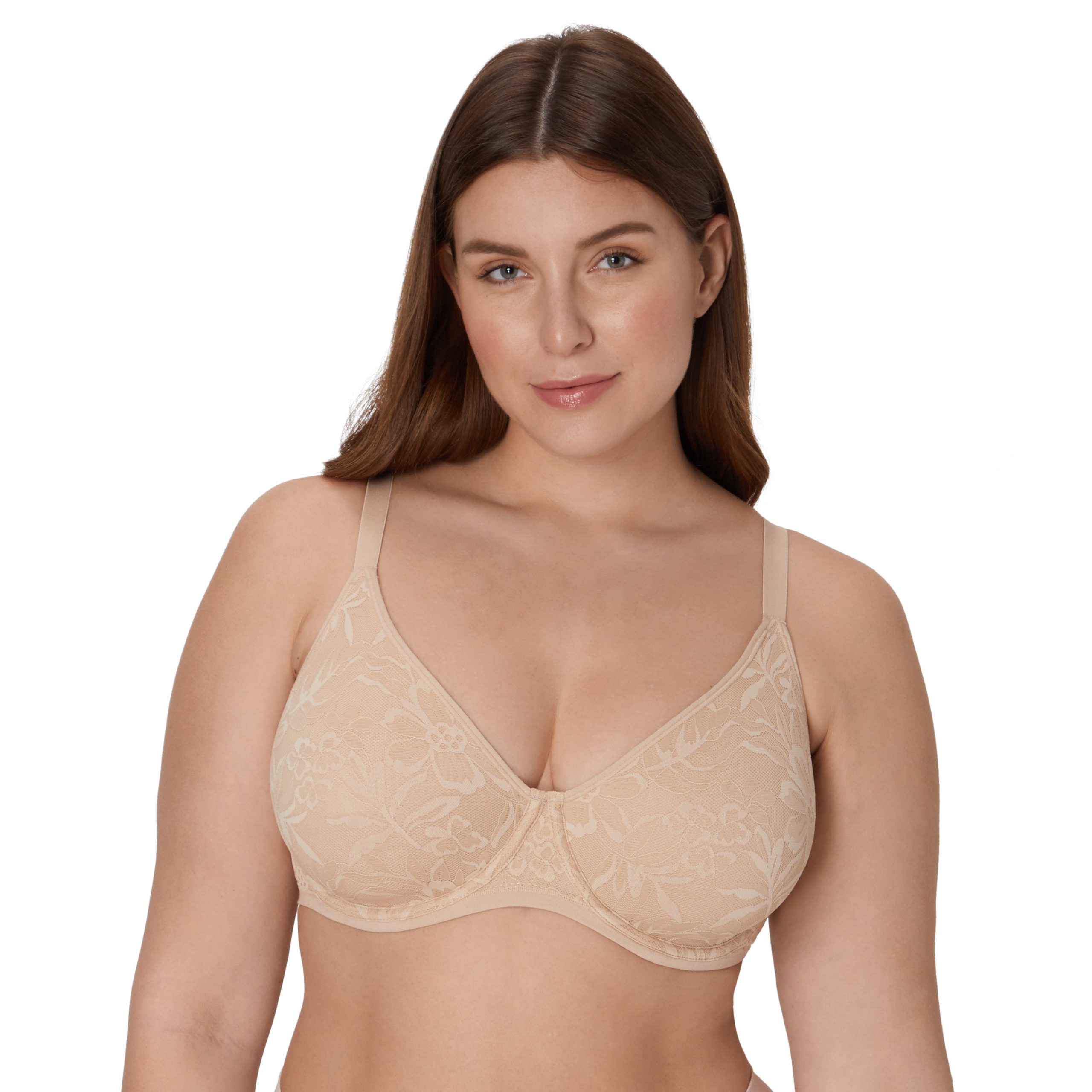 Bali Breathe Cotton Modal Lace Underwire Bra Almond 38C Women’s