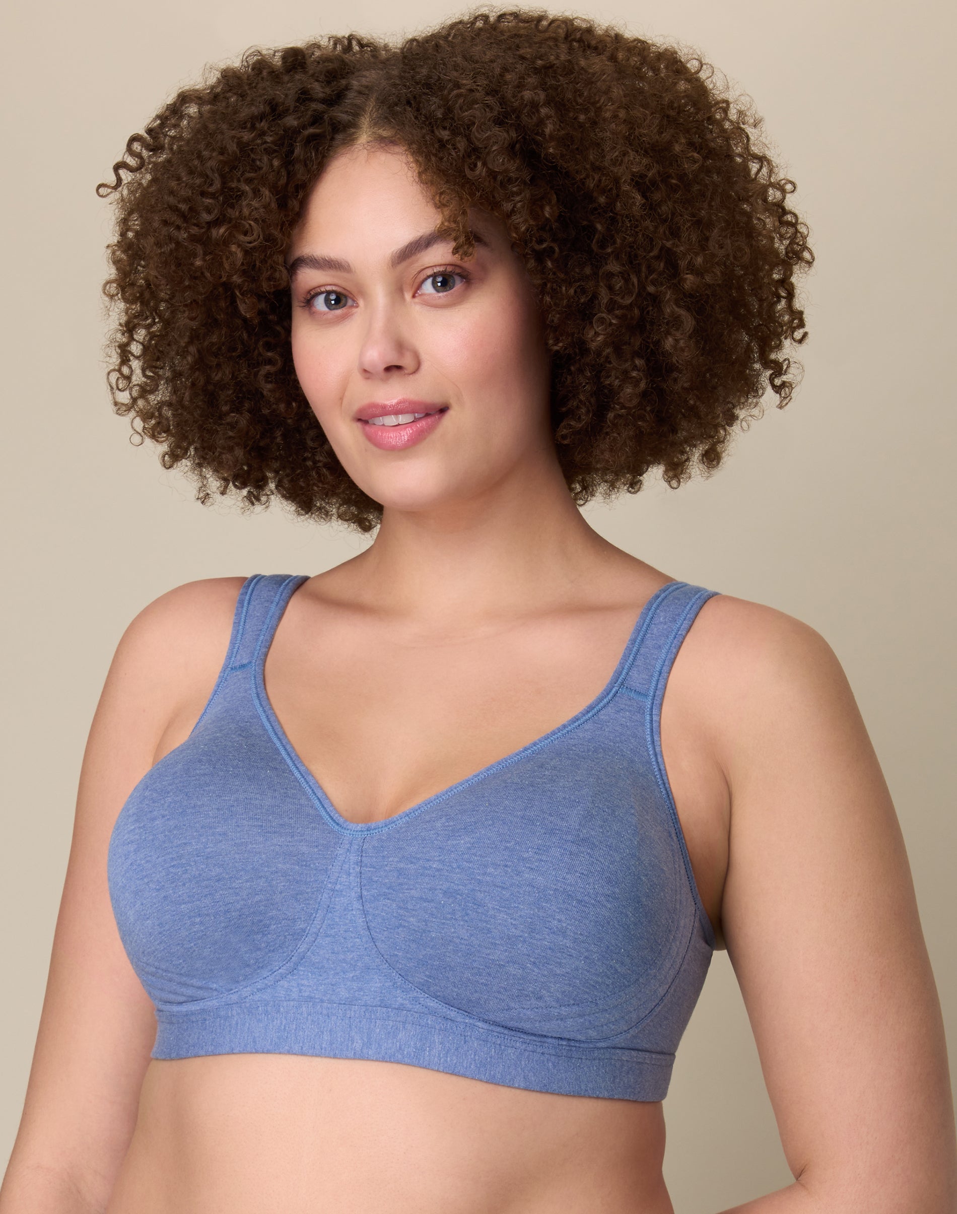 Playtex 18 Hour Ultimate Lift and Support Cotton Stretch Wireless Bra Classic Denim Heather 38C Women’s