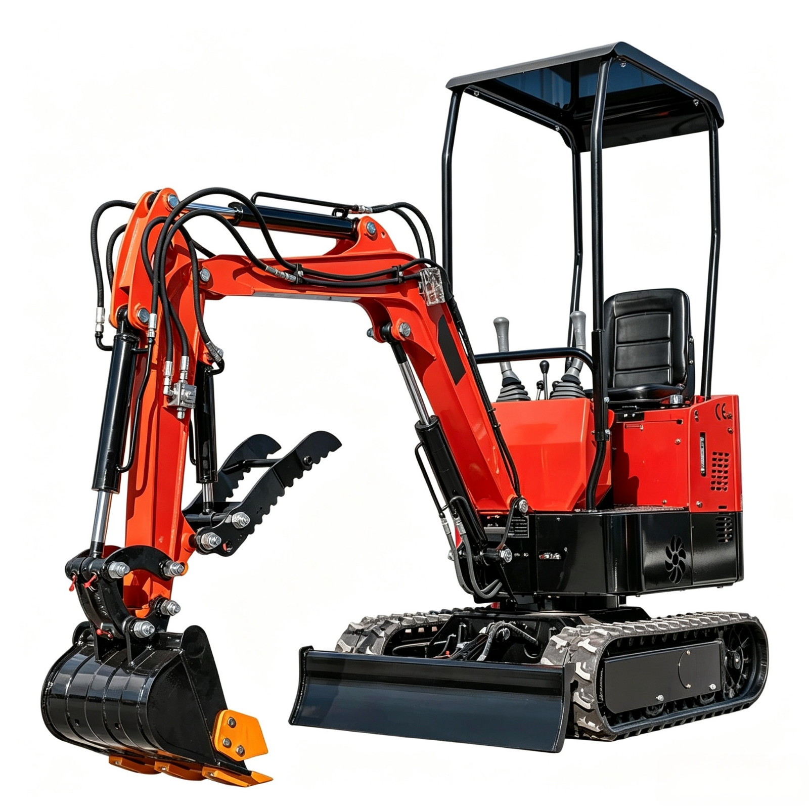 BID for 1T Mini Tomato Red Paint Excavator 13.5HP B&S Engine with Canopy in GA