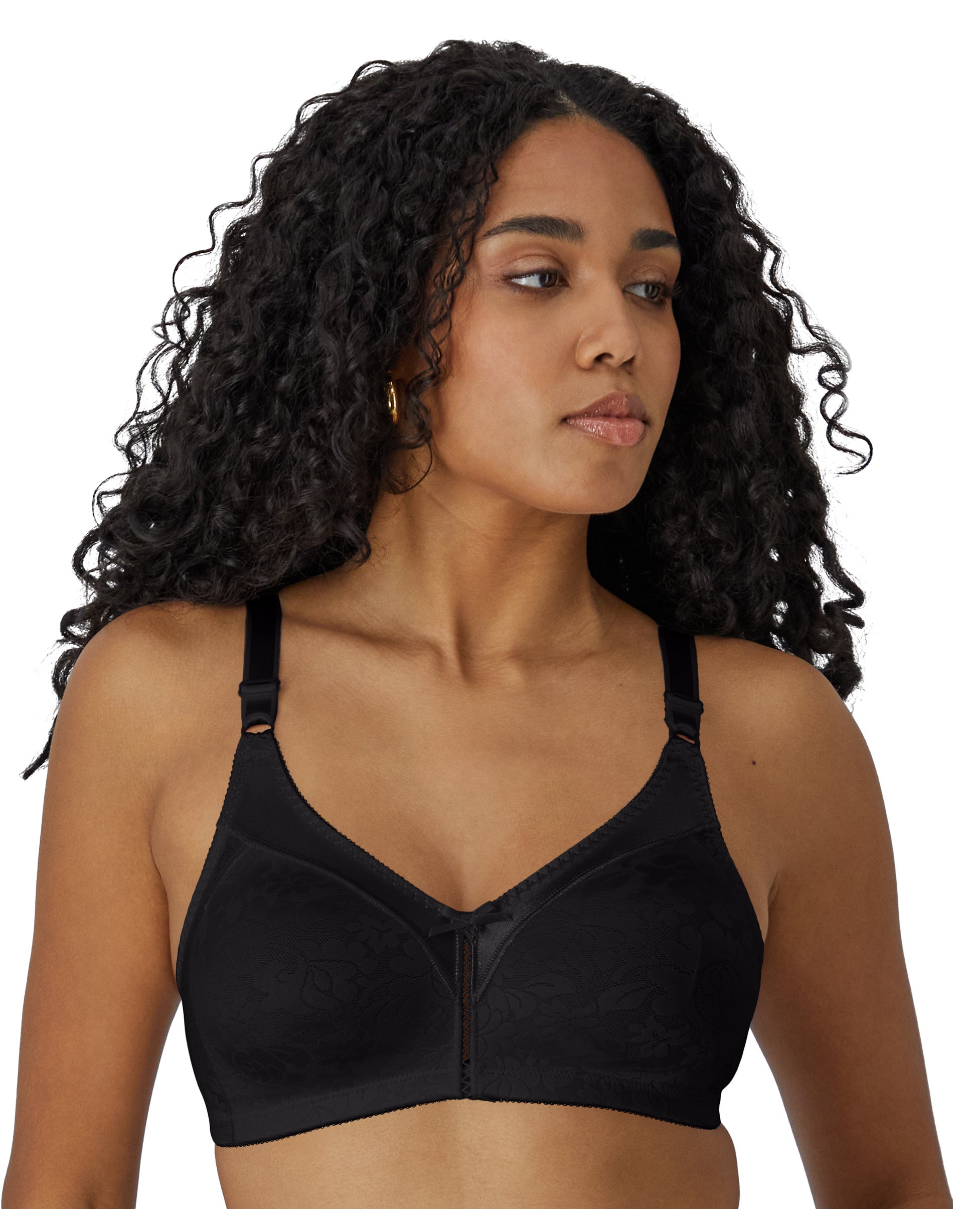 Bali Double Support Lace Wireless Bra Black 40B Women’s