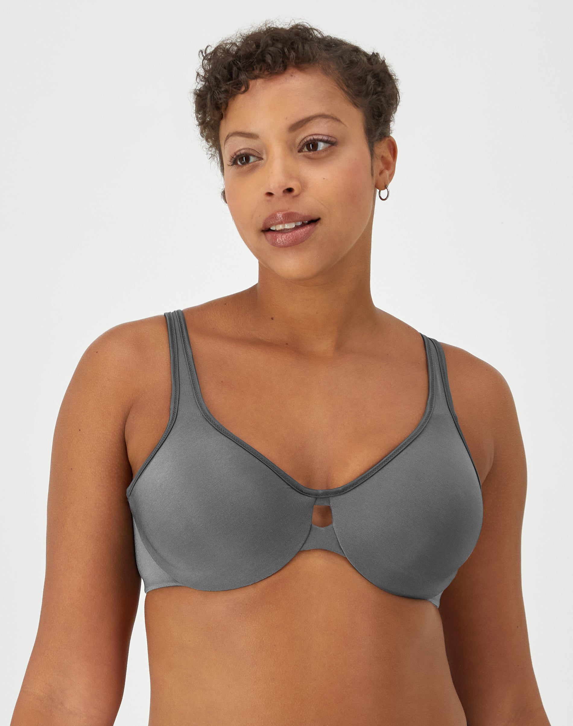 Lilyette by Bali Minimizer Bra for Women, Dream Keyhole Silver Lining 34D