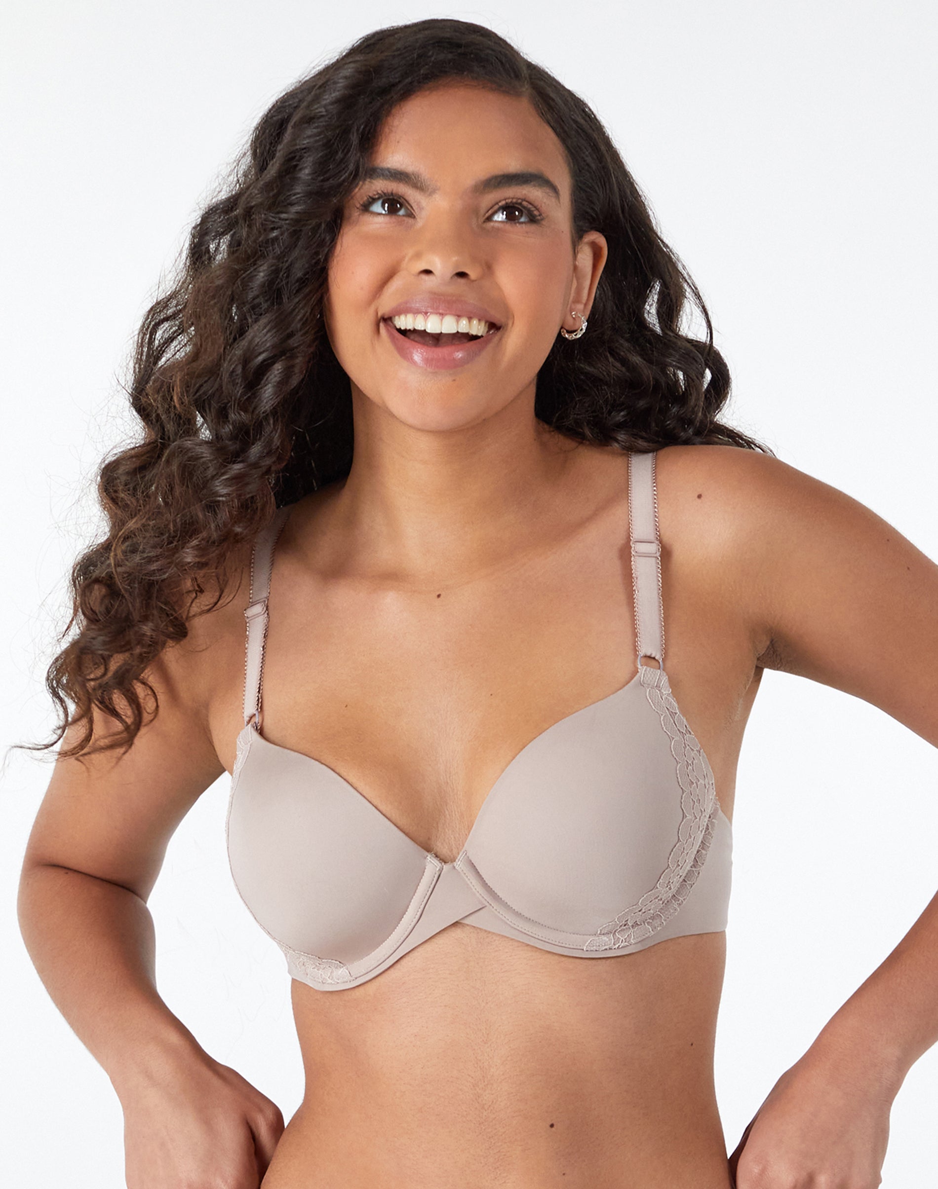 Maidenform One Fab Fit Everyday Modern Demi Underwire Bra (Plus Sizes Available) Evening Blush W/Sandshell 34D Women’s