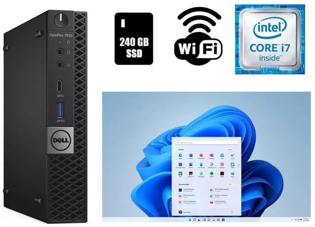 Dell OptiPlex 7050 Micro Intel Core i7 Desktop 16GB RAM 240GB SSD W11 i7-7700T