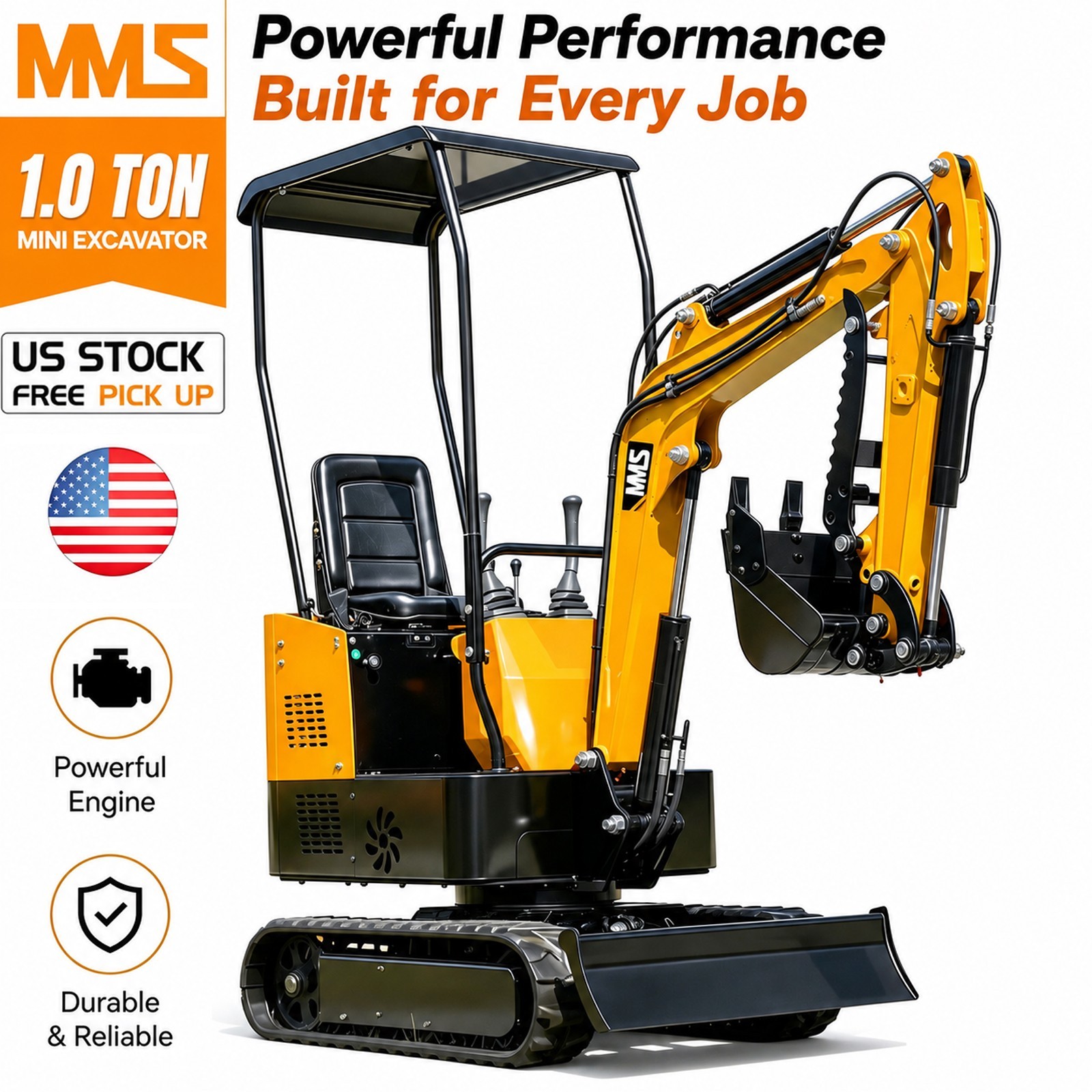 🔥PICK UP 1 Ton Mini Excavator 13.5HP Mini Digger Rato 13.5HP EAP Gas Engine