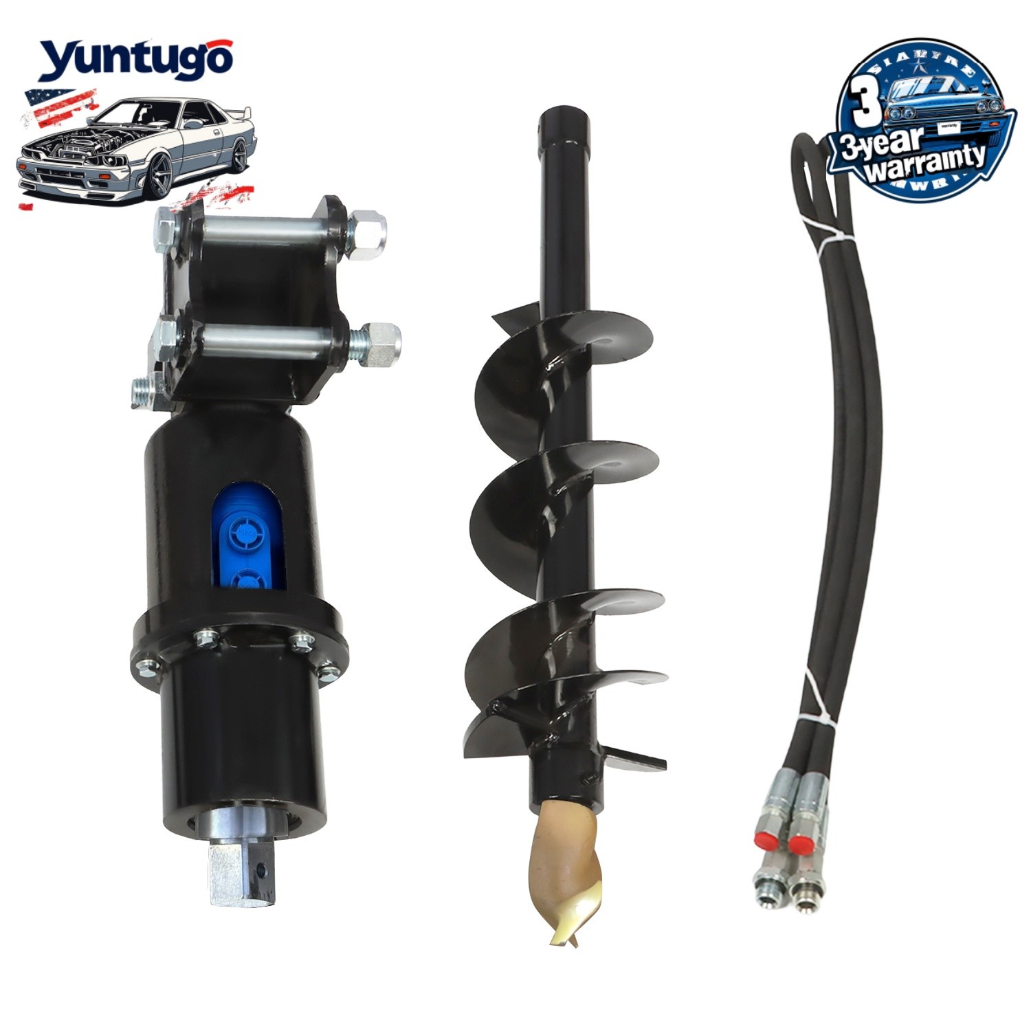 200mm Diameter Auger Drill Fits For 1Ton-1.5Ton Mini Excavator Small Digger