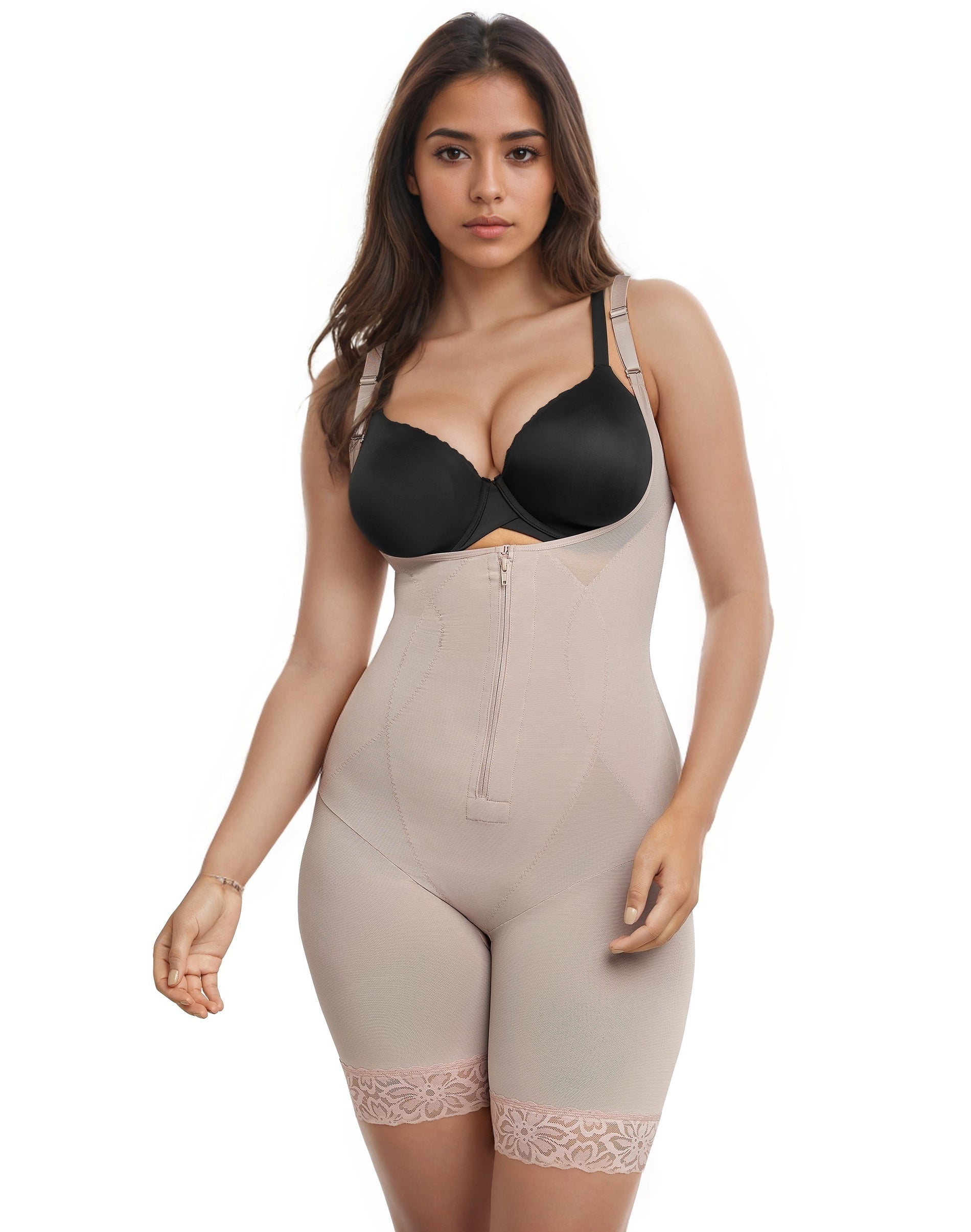 Maidenform Voluptuosa Shapewear Bodysuit with Tummy Control, Wear Your Own Bra for Women, Faja Body Shaper Evening Blush L