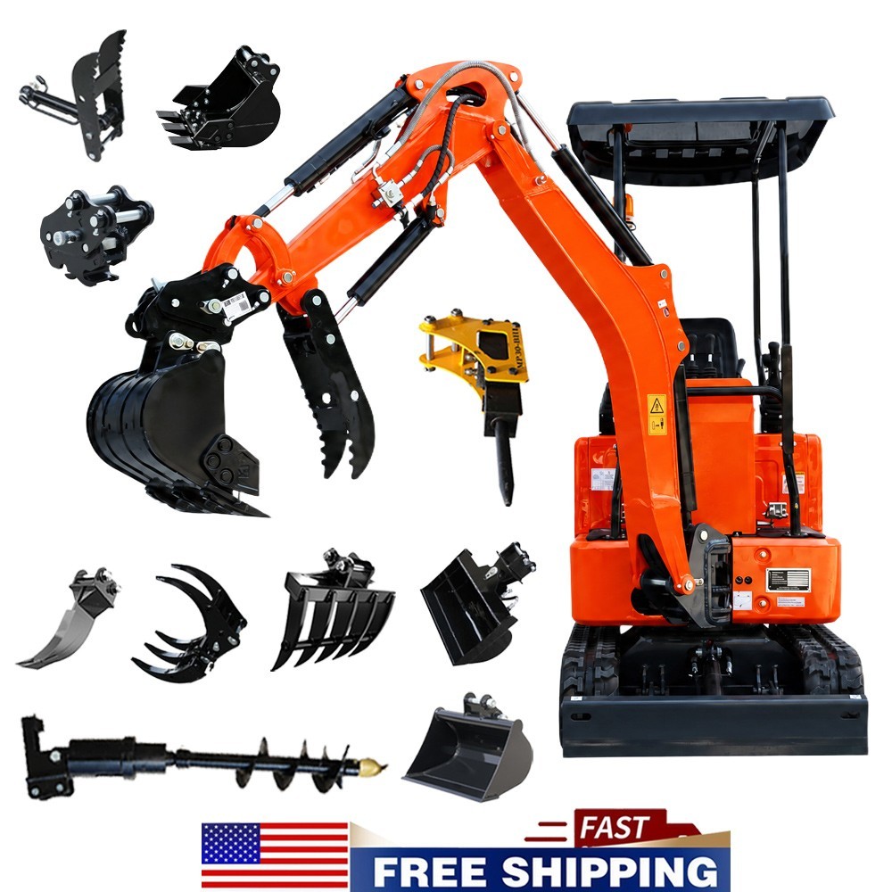 1.4Ton Mini Excavator Side Swing Pilot Control 13.5HP B&S Gas Engine+ Attachment