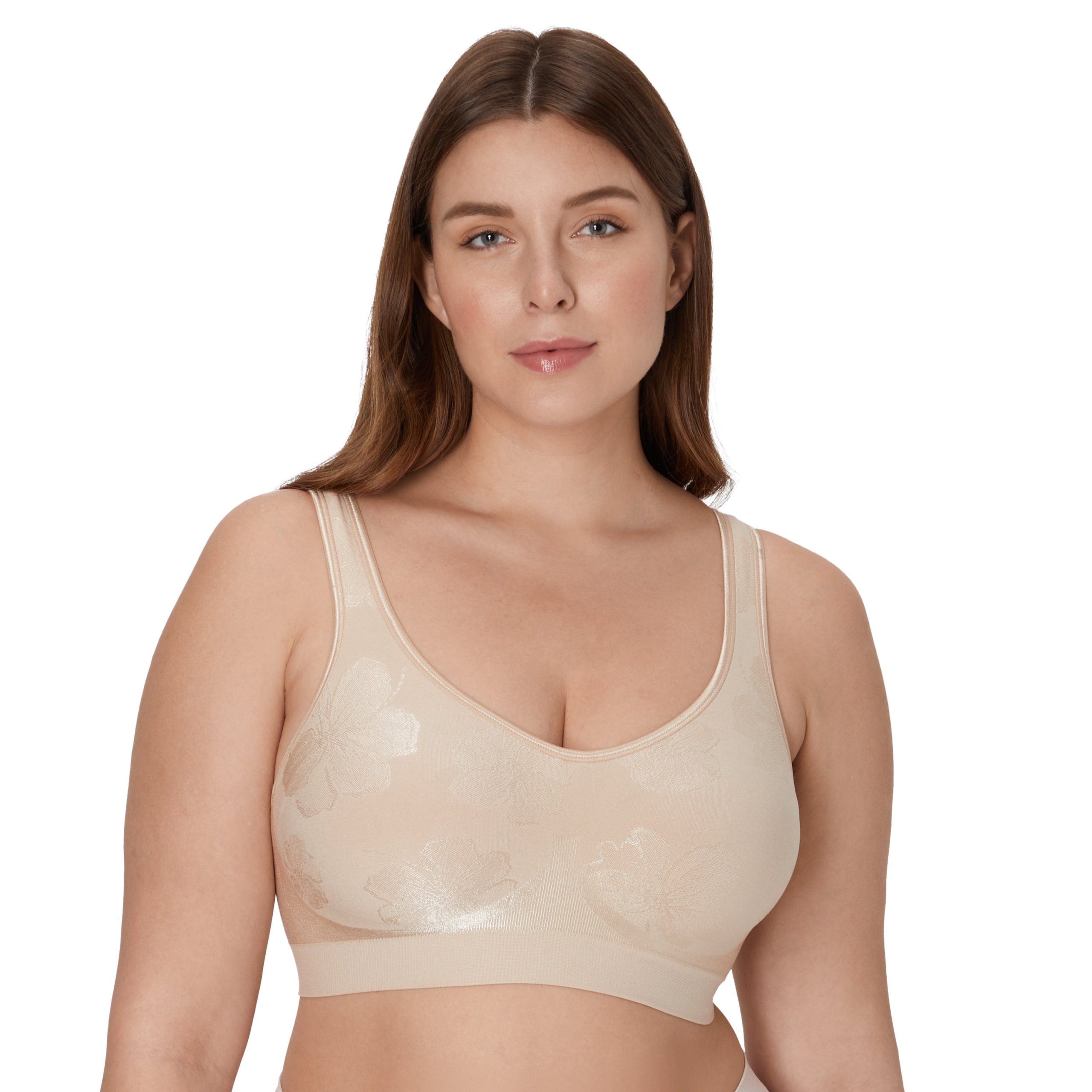 Bali Comfort Revolution ComfortFlex Fit Shaping Wireless Bra Almond Tropic 2XL Women’s