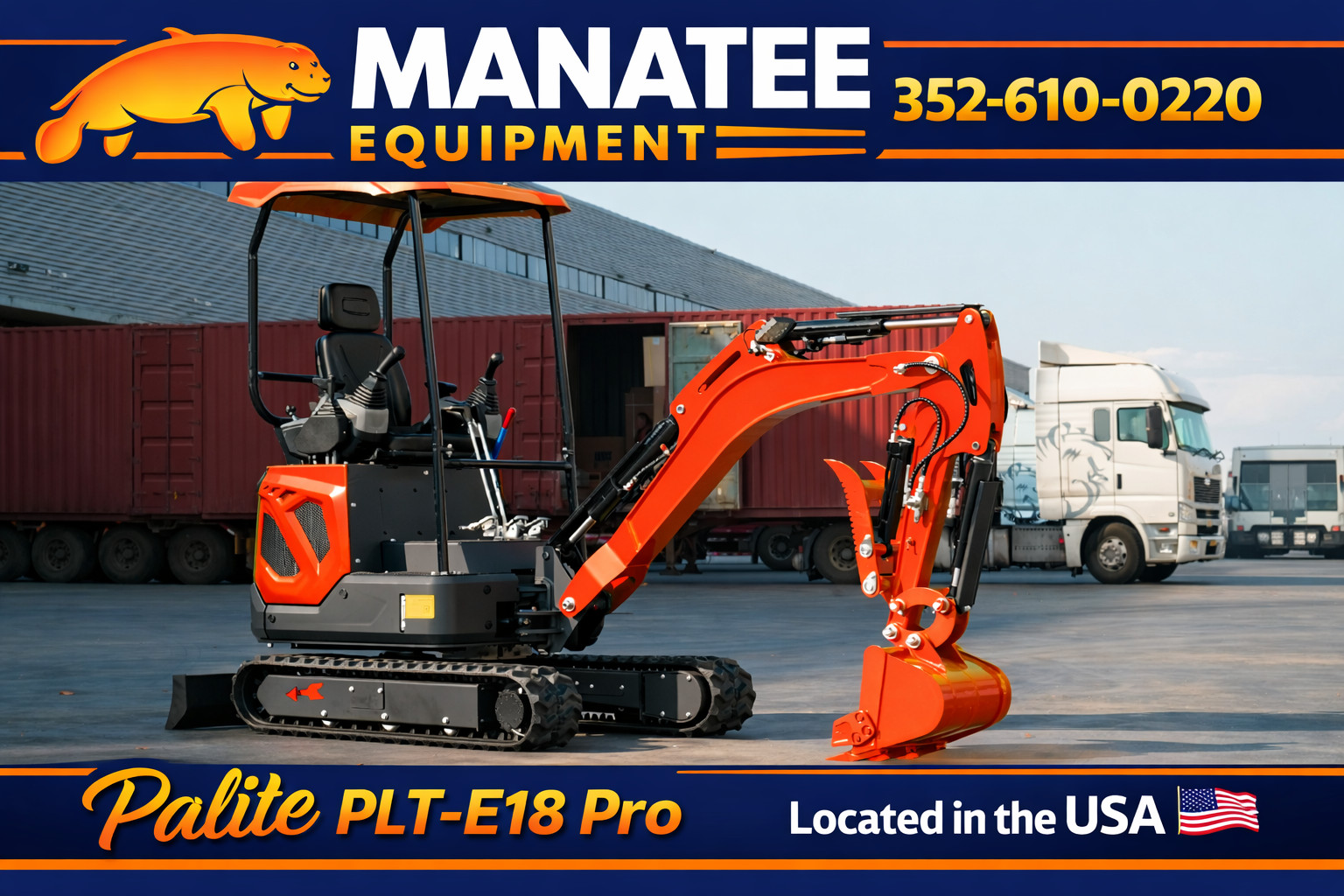 *USA WAREHOUSE* Palite PLT-E18 Pro Kubota Diesel Mini Excavator Pilot Control
