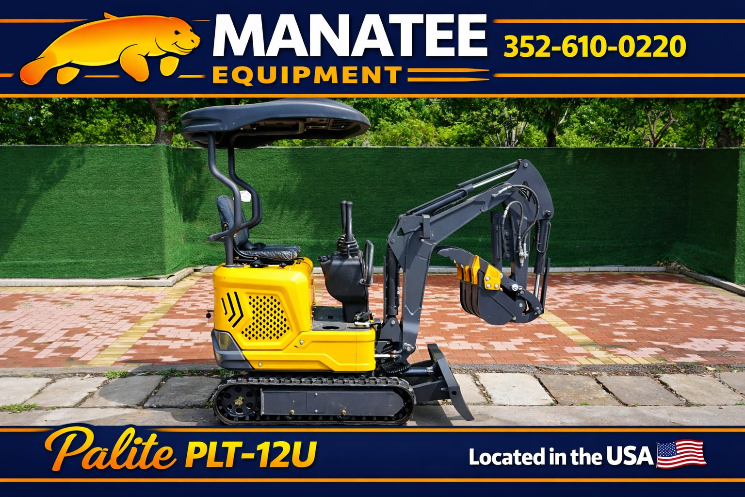 *USA WAREHOUSE* Palite PLT-12U Briggs Gasoline Mini Excavator Swing Boom