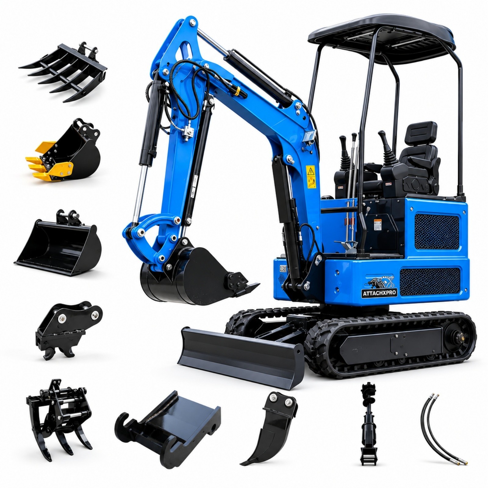 1.8Ton Mini Excavator Kubota Engine Hydraulic Digger Pilot System W/10Attachment