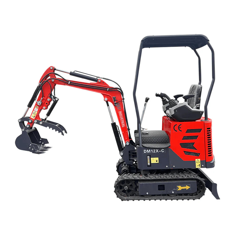 1 Ton, Upgraded Mini Excavator w/ Pilot Control & Swing Boom & Hydraulic Thumb