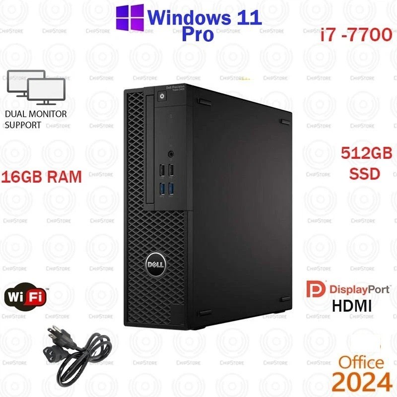 Dell Precision 3420 Intel Core I7-7700 3.6GHz 16GB RAM 512GB SSD Win11 Office24