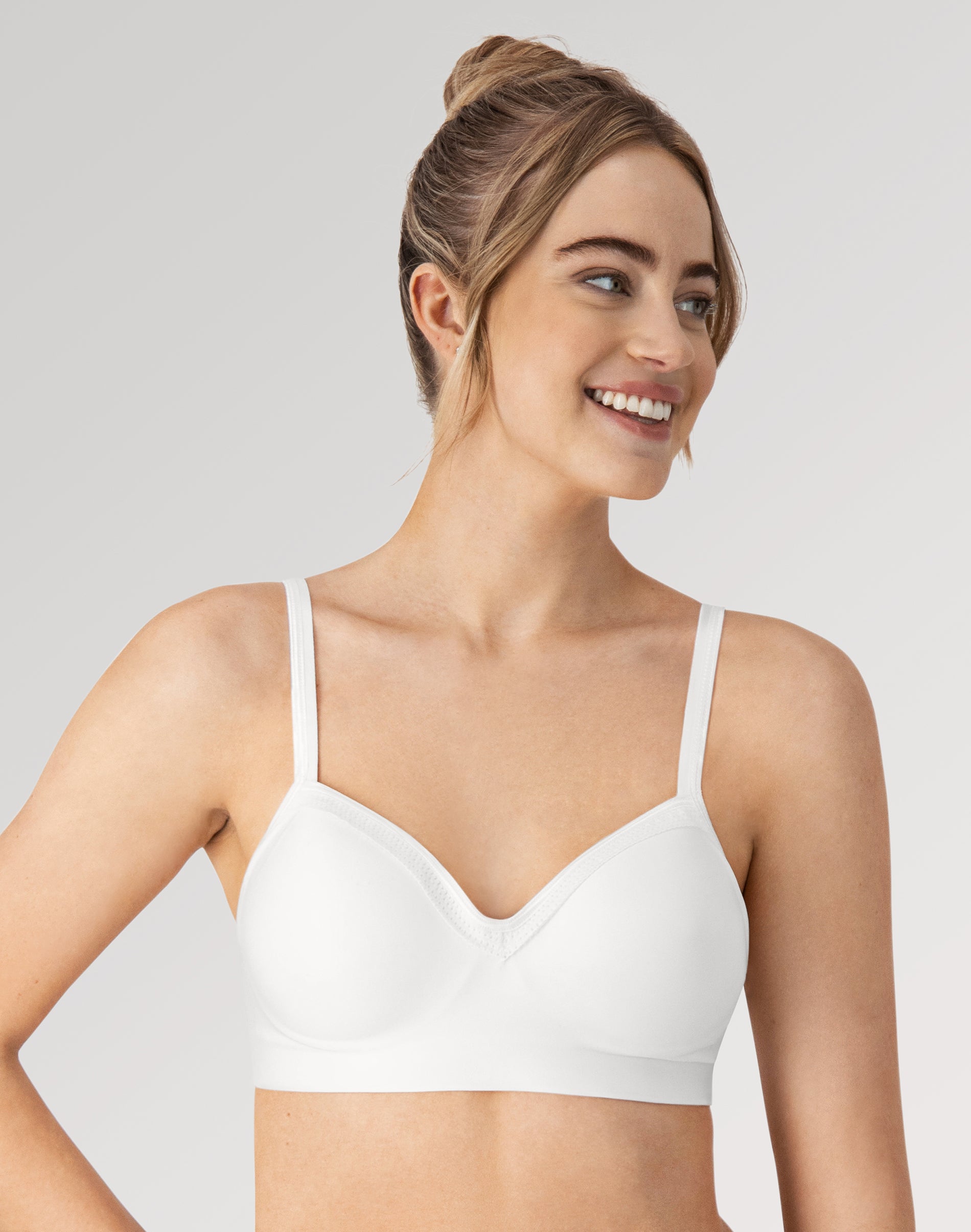 Hanes Foam Evolution Women’s Wireless Bra with SmoothTec Band White XL PLUS