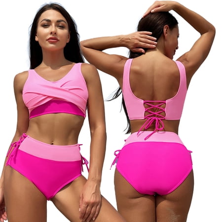 FJUCHAI Womens Swimwear Outfit Bikini Swimsuits Set High Cut Bathing Underwire 2PCS Quick Drying Beach Set for Women S-XXL