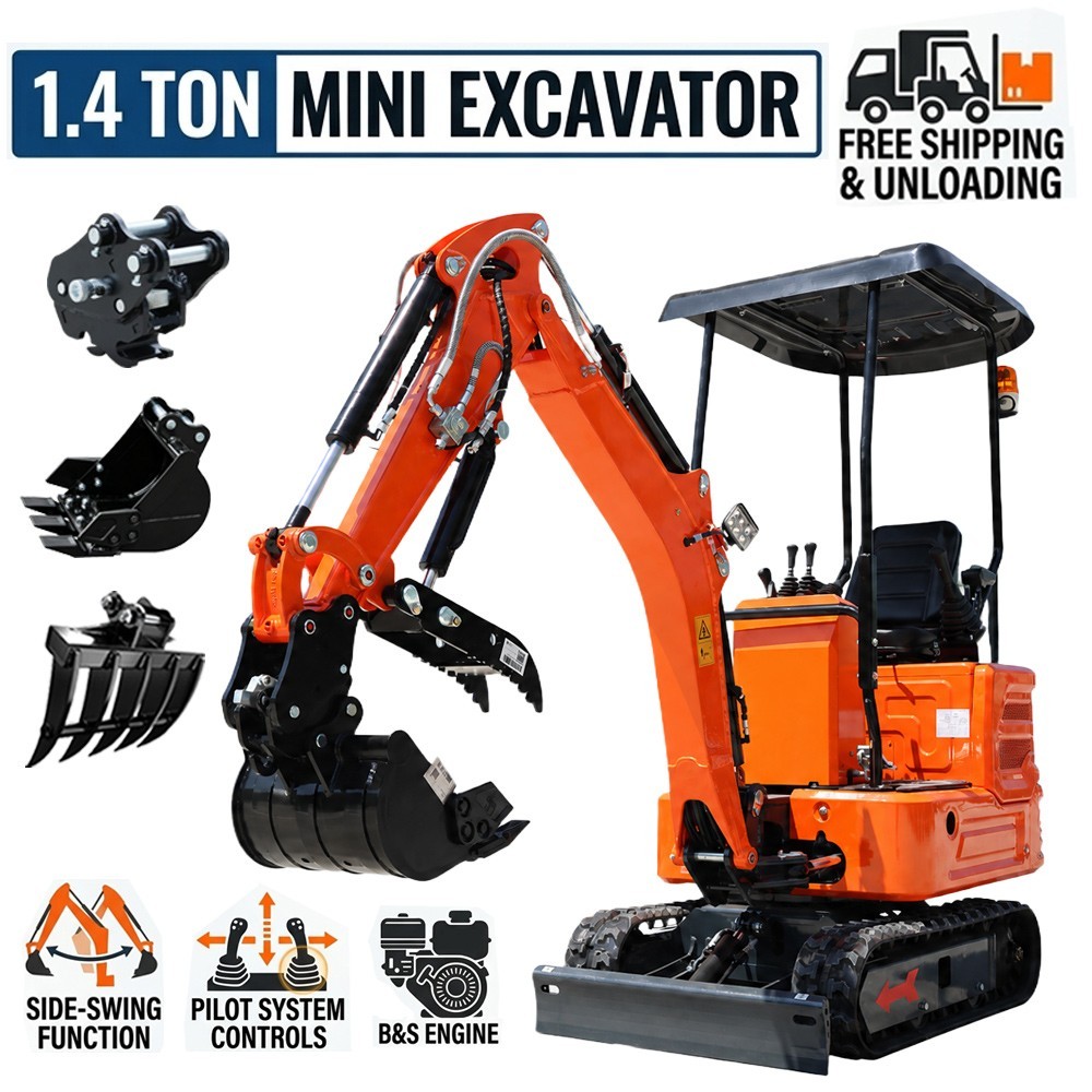 1.4 Ton Mini Excavator 13.5HP B&S Engine Pilot Control Side Swing Attachment Kit