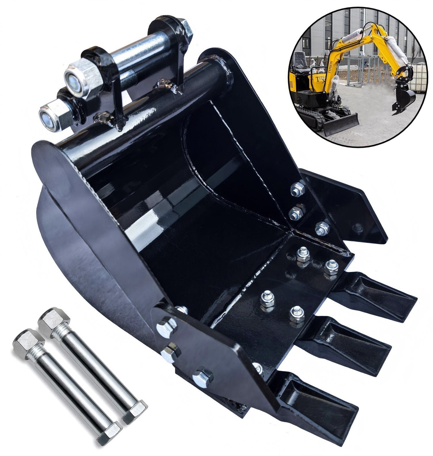 300mm Narrow Bucket For Mini Excavator Attachment with Teeth 12″ Trench Bucket
