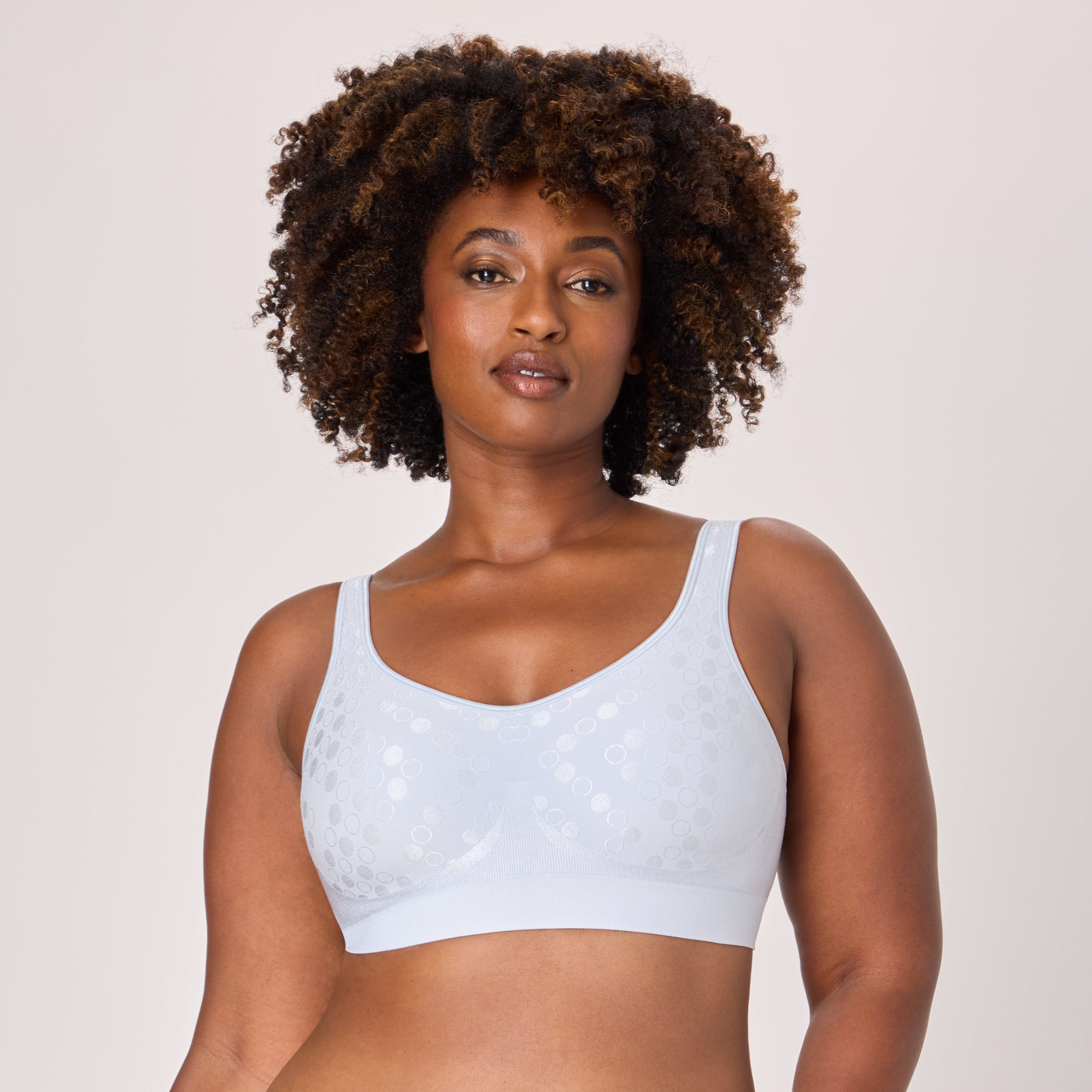 Bali Comfort Revolution ComfortFlex Fit Shaping Wireless Bra Salty Pepper Grey Dot L Women’s