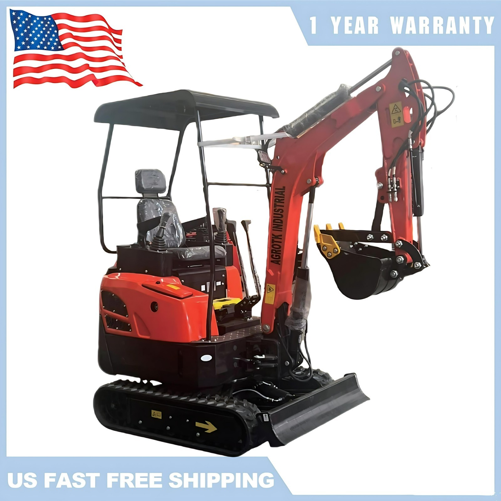 NT18K 1.4 Ton Mini Excavator Kubota D722 Diesel Engine Digger w/Side Swing Boom