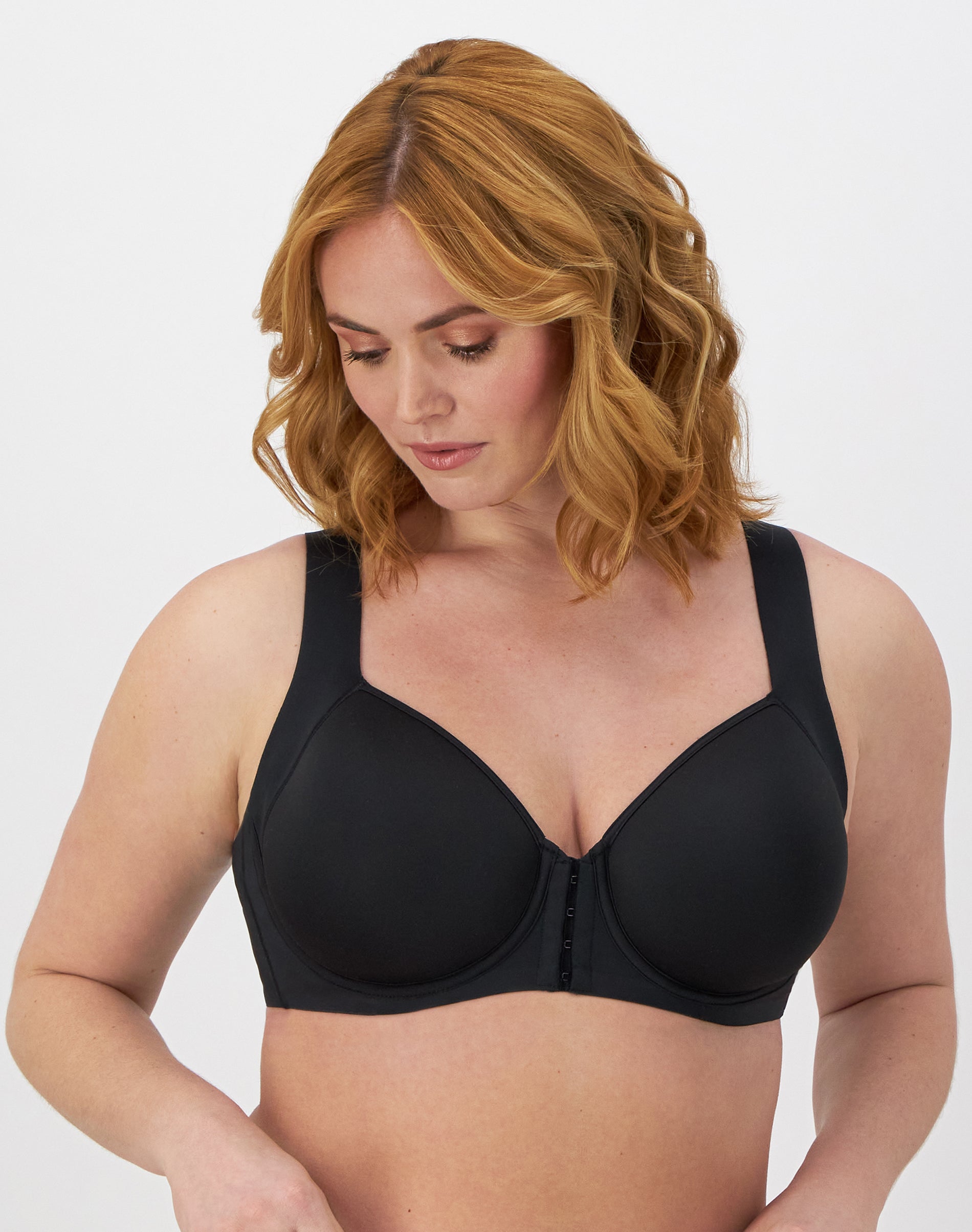 Bali One Smooth U Posture Bra, Boost with EverSmooth Back Black 38C Women’s