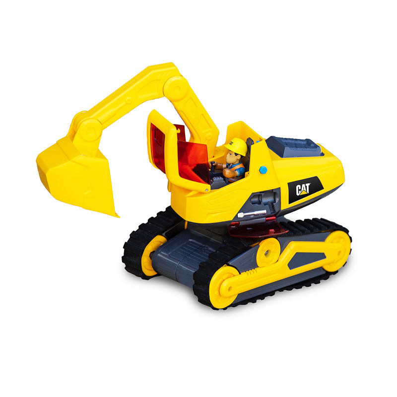 Cat Construction Toys Power Action Crew Excavator Light Sound Battery Operated
