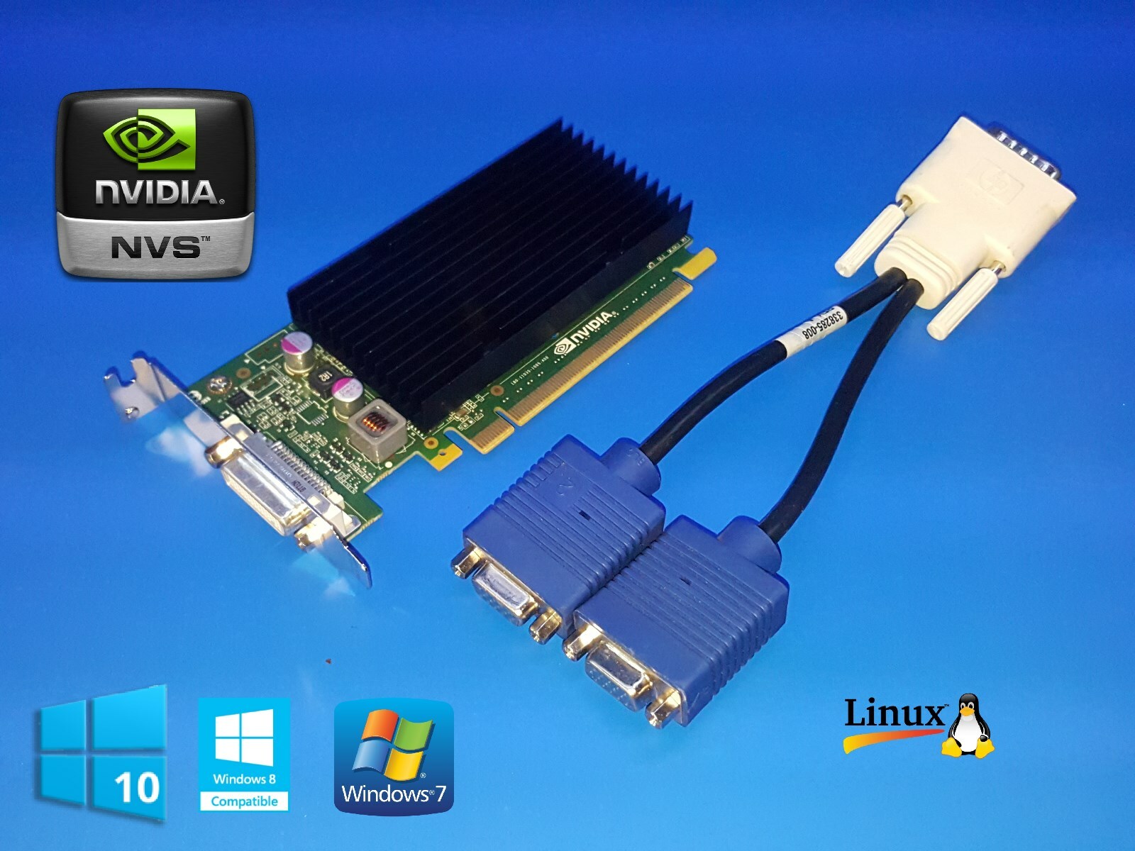 Dell Optiplex Low Profile Half Height Size Length Dual VGA Video Graphics Card