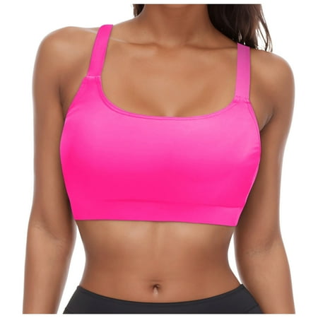 Linfrsh Push Up Bikini String Bikini Tops for Women Bathing Suit Swim Tops Sexy Swimsuit Tops Hot Pink,L