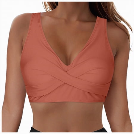 UAYOTSE Swimwear for Women Plus Size Going Out Lace Tie Back Tops Underwire Full Coverage Bikini Top Push Up Swim Crop Top,Sizes M