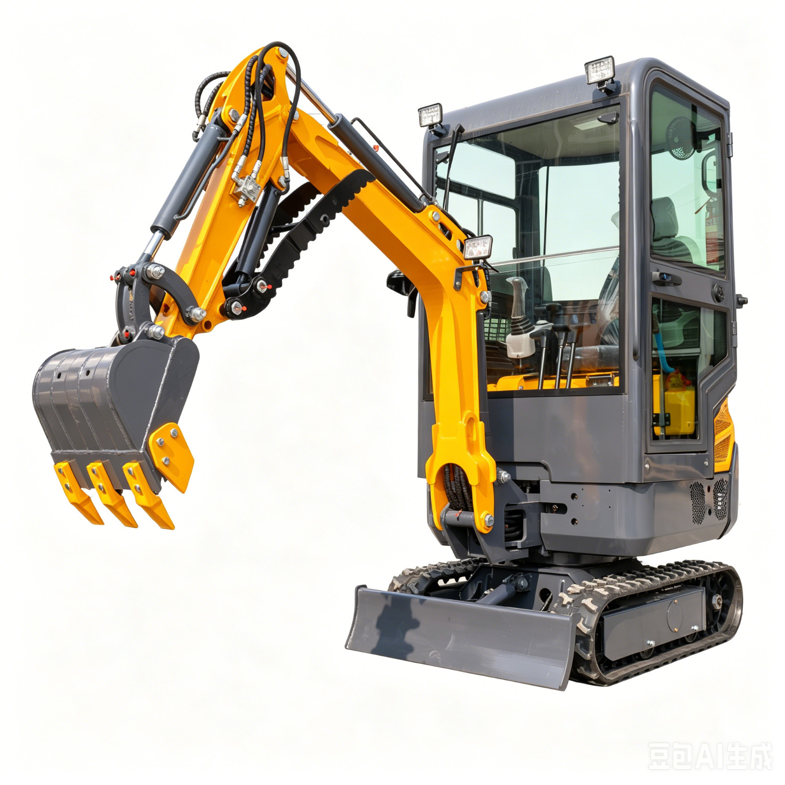 1.5T Mini Excavator  wCab Digger 13.5HP B&S Gas Engine w/ Hydraulic Thumb Clamp
