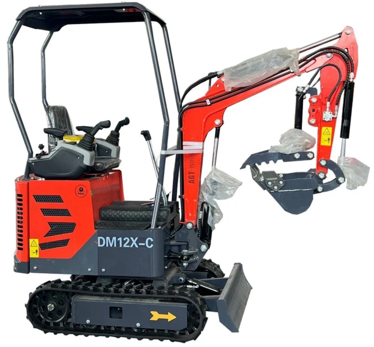 AGT DM12X-C Mini Excavator Pilot Control, Swing Boom,Hydraulic Thumb, B&S Engine
