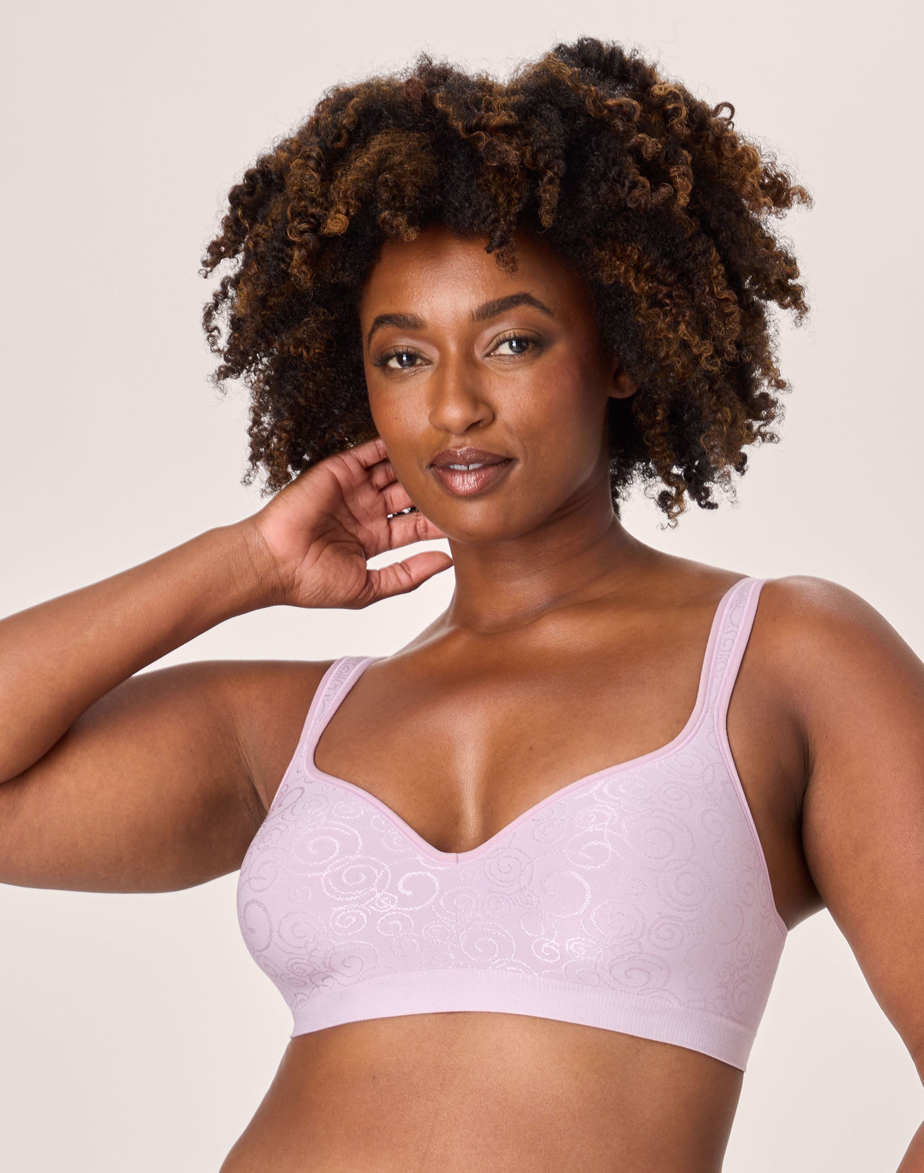 Bali Comfort Revolution Wireless Bra Purple Mauve Swirl 36C Women’s