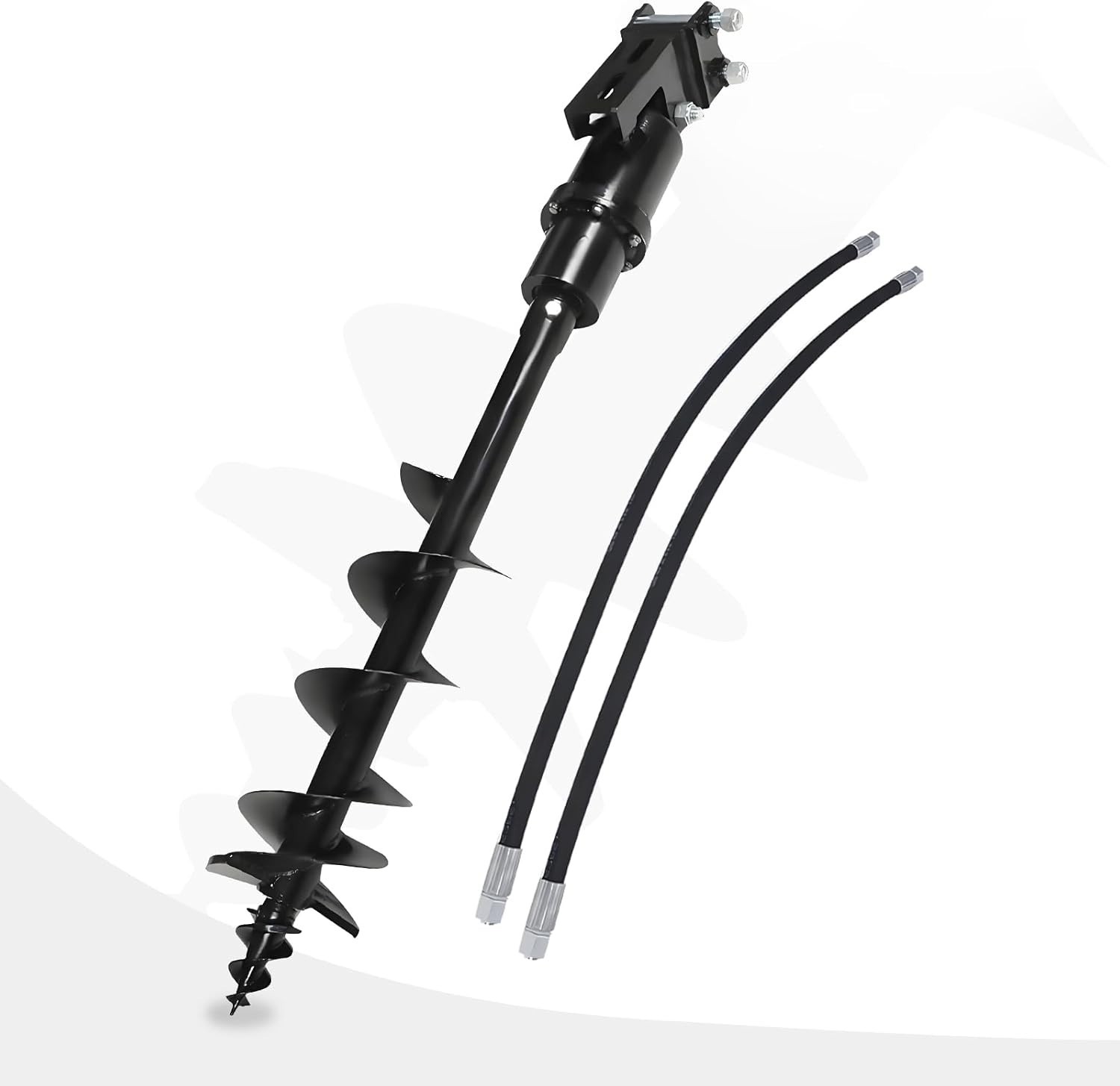 200mm Auger Drill For 1Ton-2Ton Mini Excavator Attachments With Hoses