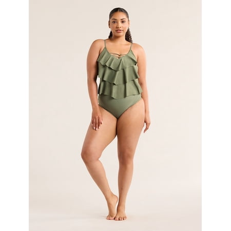 Time and Tru Women’s and Women’s Plus Ruched Slimming Bikini Bottoms, Sizes S-3X