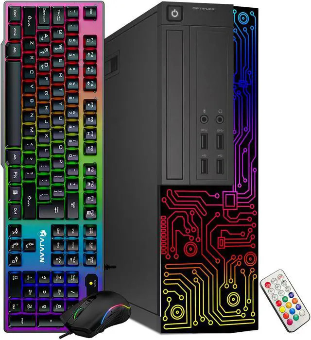 Dell OptiPlex Small Form Factor Desktop with RGB Lights Intel i7 Quad-Core