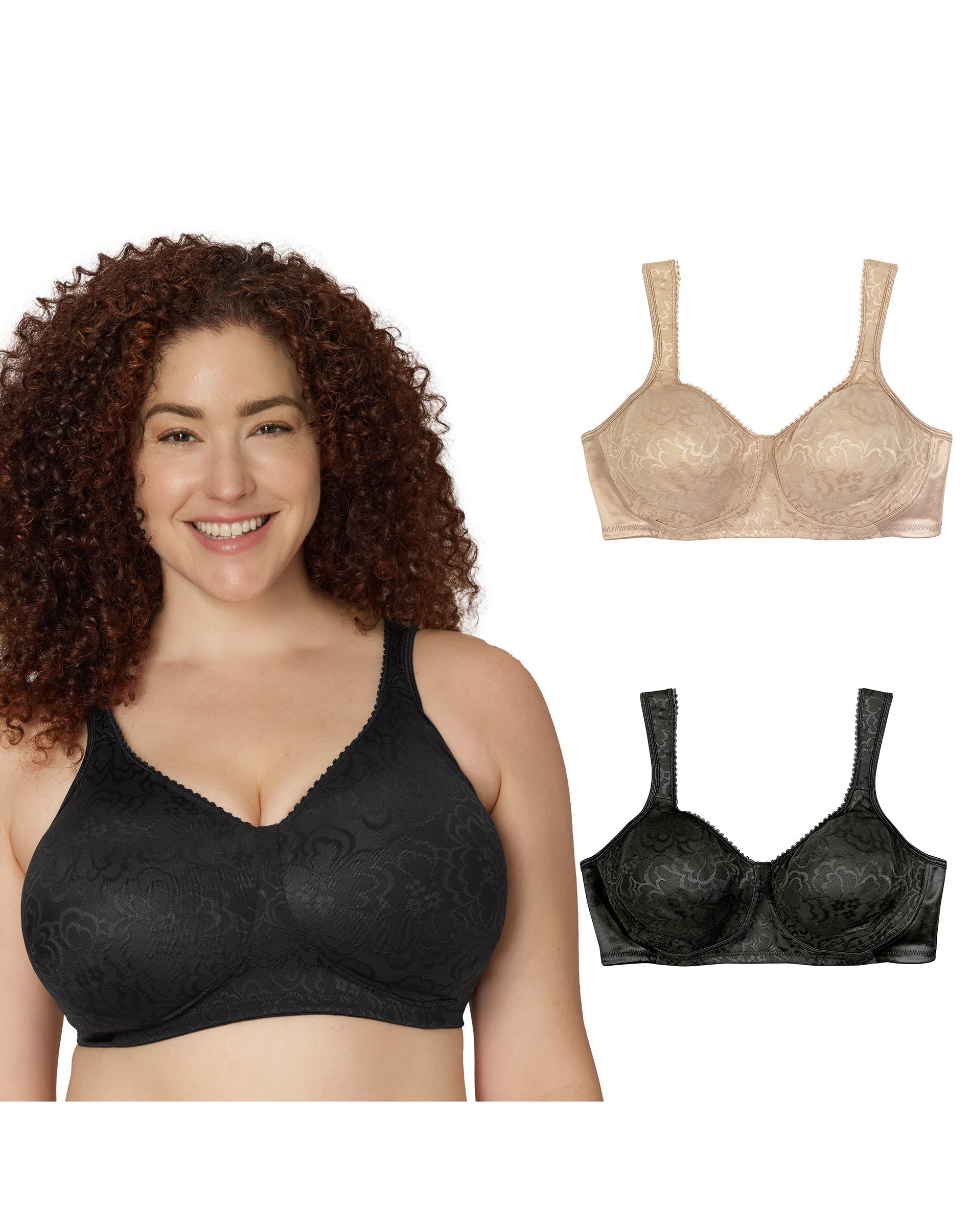 Playtex 18 Hour Ultimate Lift & Support Wireless Bra, 2-Pack Nude/Black 40B Women’s