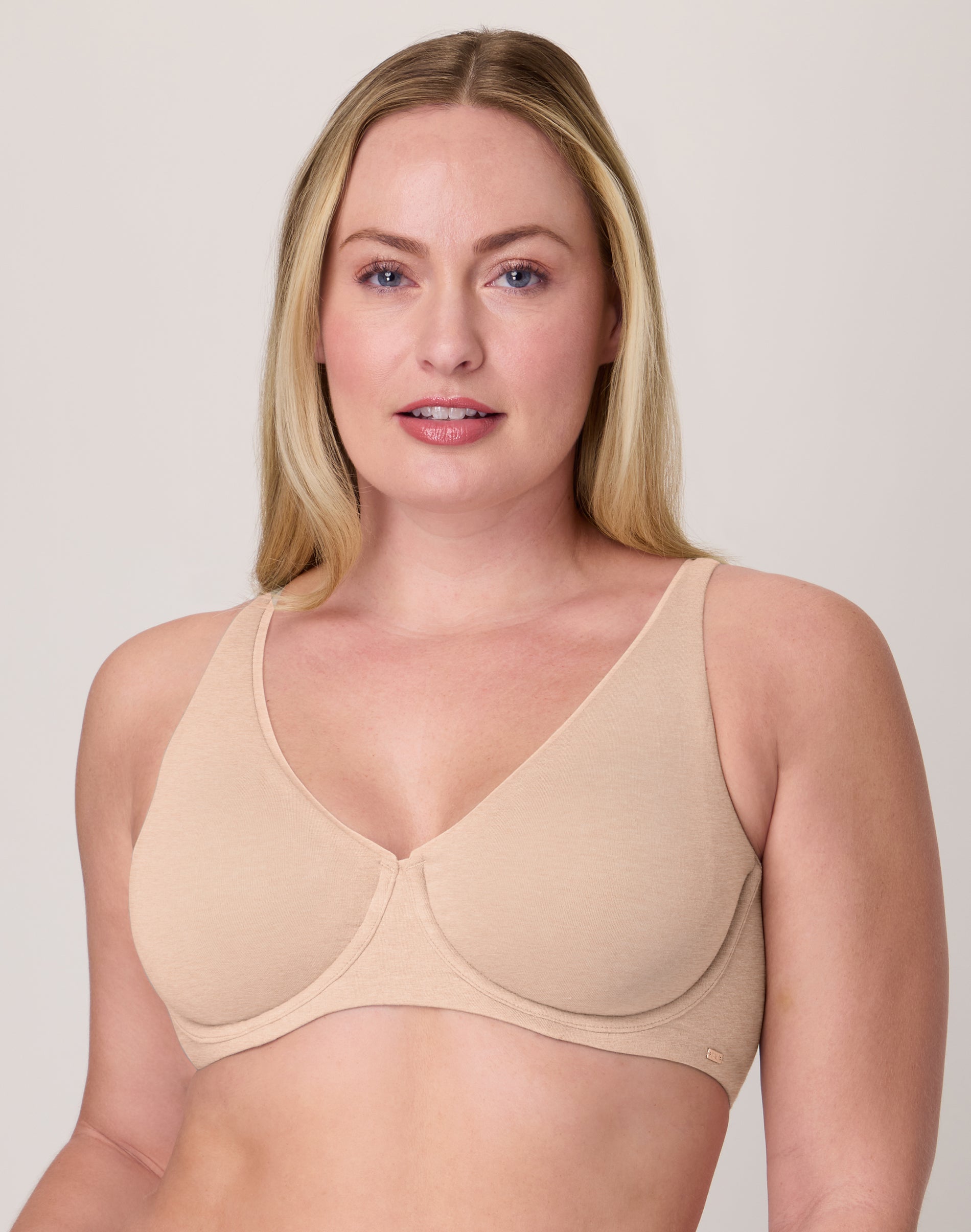 Bali Cotton Collection Underwire Bra, Moisture-Wicking, Convertible Tropical Sands Heather 34D Women’s