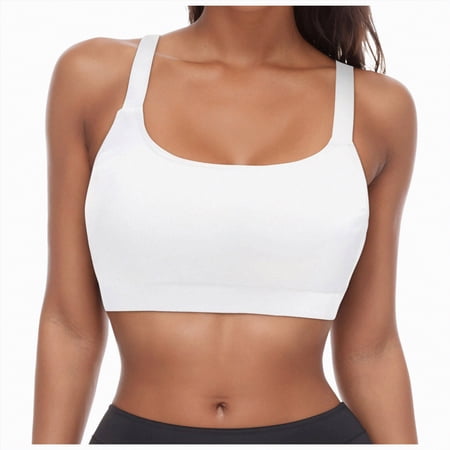 HCNTES Women’s Sporty Bikini Top Only Racerback Sports Bra Swimsuit Top Medium Support Bathing Suit Tops Summer White,XXL