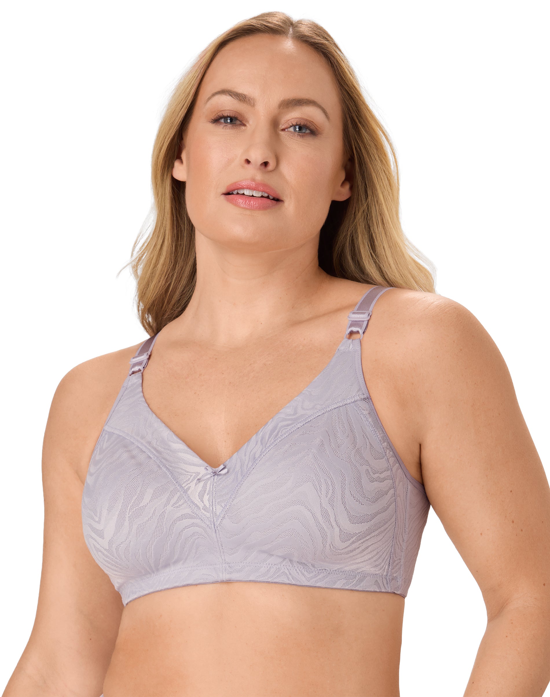 Bali Double Support Lace Wireless Bra Whisper Violet Zebra 42C Women’s