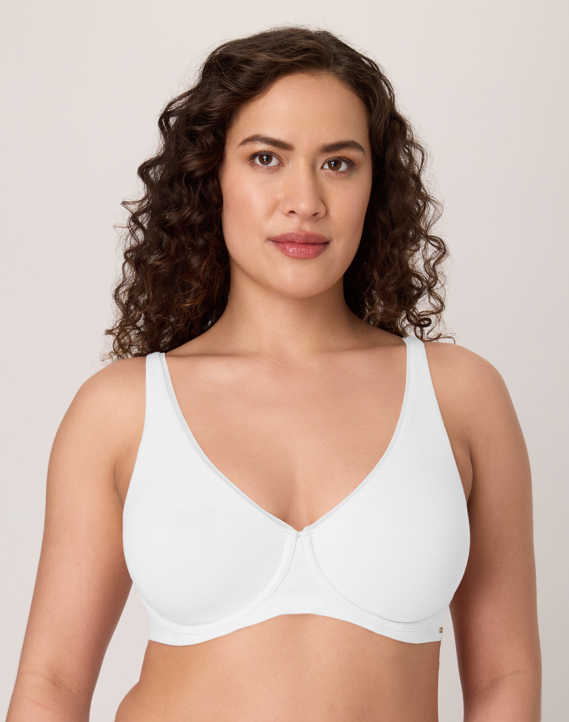 Bali Cotton Collection Underwire Bra, Moisture-Wicking, Convertible White 40D Women’s