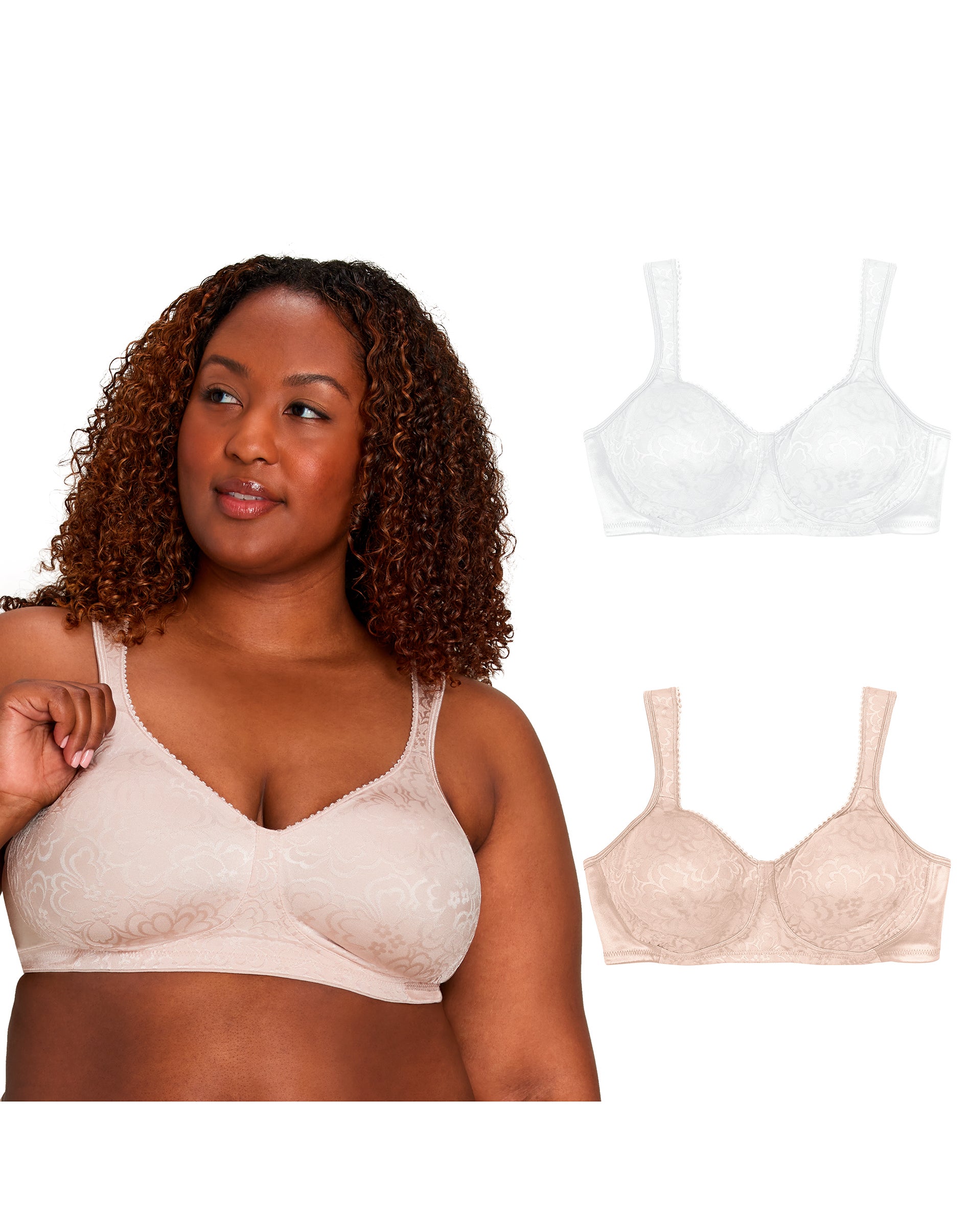 Playtex 18 Hour Ultimate Lift & Support Wireless Bra, 2-Pack White/Sandshell 40C Women’s