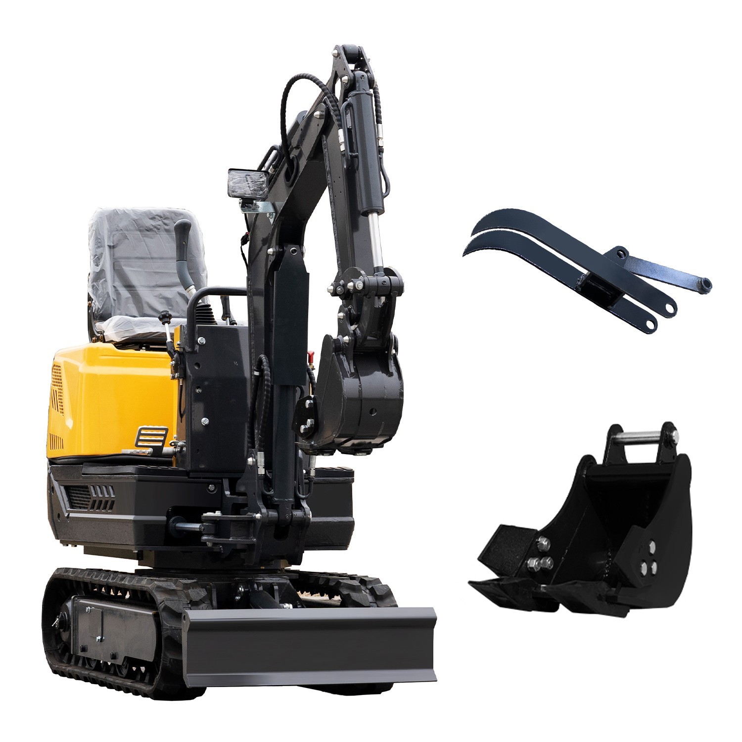 0.6 Ton Mini Excavator Loncin G300 Mechanical Thumb Bucket Blade Yard Farm Dig