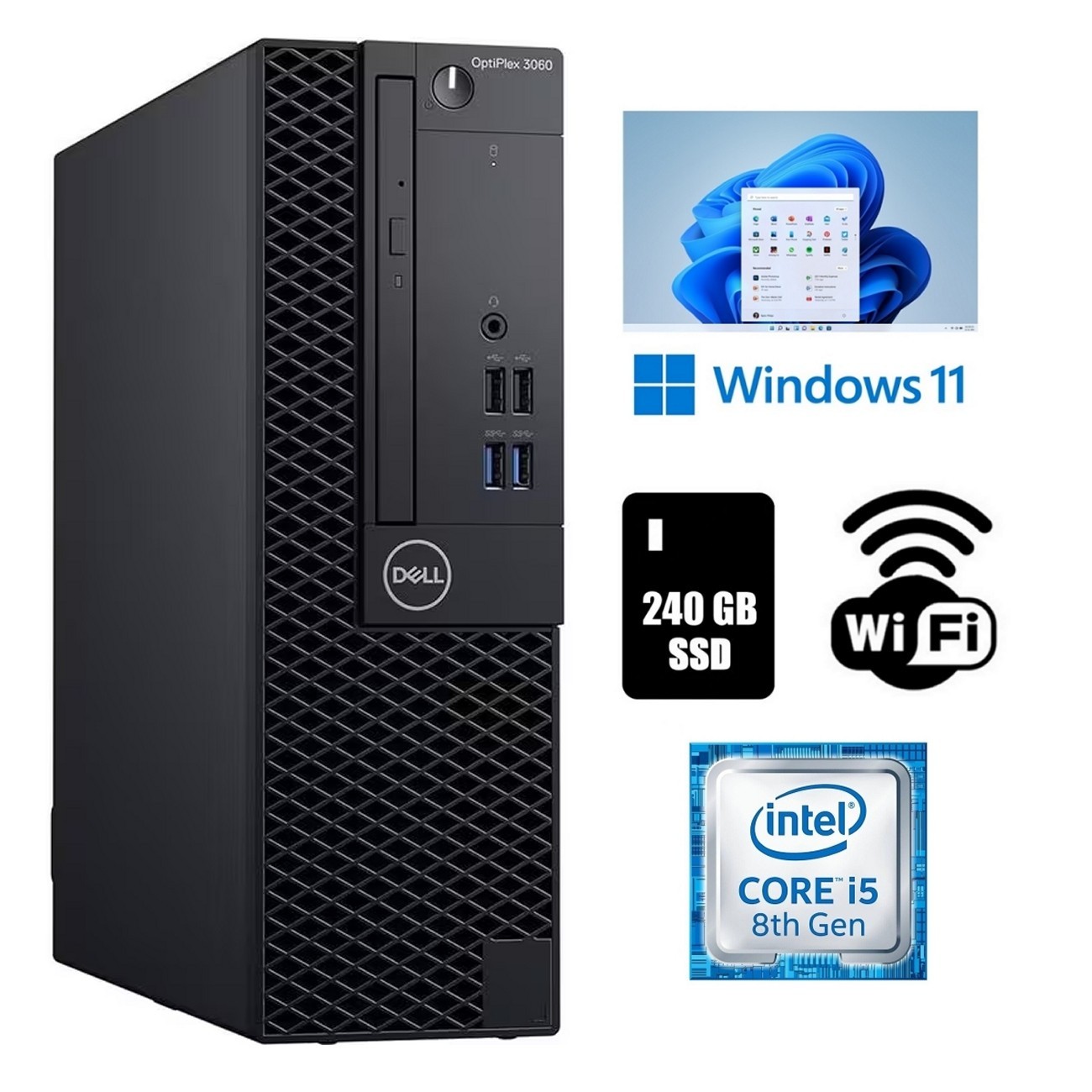 Dell OptiPlex 3060 SSF Desktop PC Core i5 8th Gen 16GB RAM 240GB SSD Windows 11