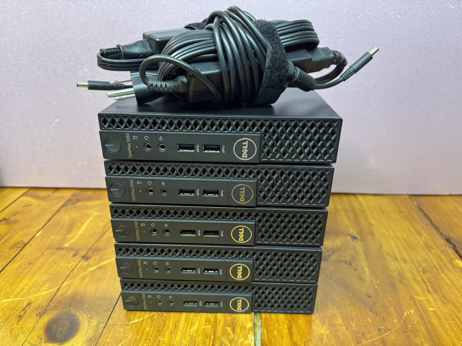 5 Dell OptiPlex 3050 Micro i5-7500T 2.70 GHz, 8 GB,256GB, Win10ent 2 AC Adapters