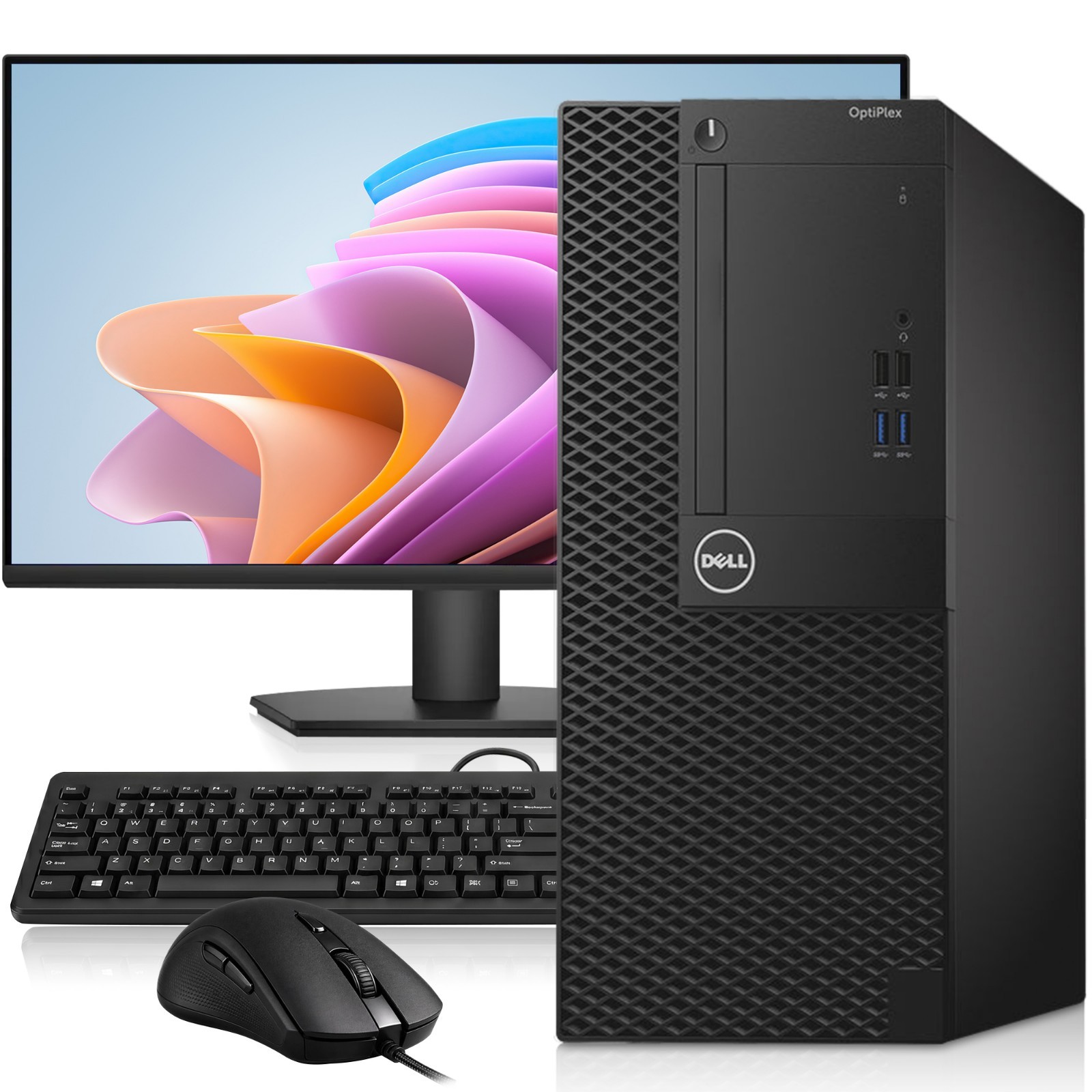 Dell 3050 MT Desktop PC i7-6th 32GB RAM 1TB SSD HDD 24” LED WiFi KB&M Windows 11
