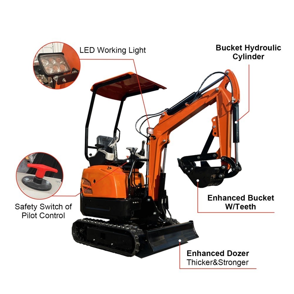 Brand New ATS Power ATS-ME18 Mini Excavator & 12EX-ATA 9-PC Attachment Set