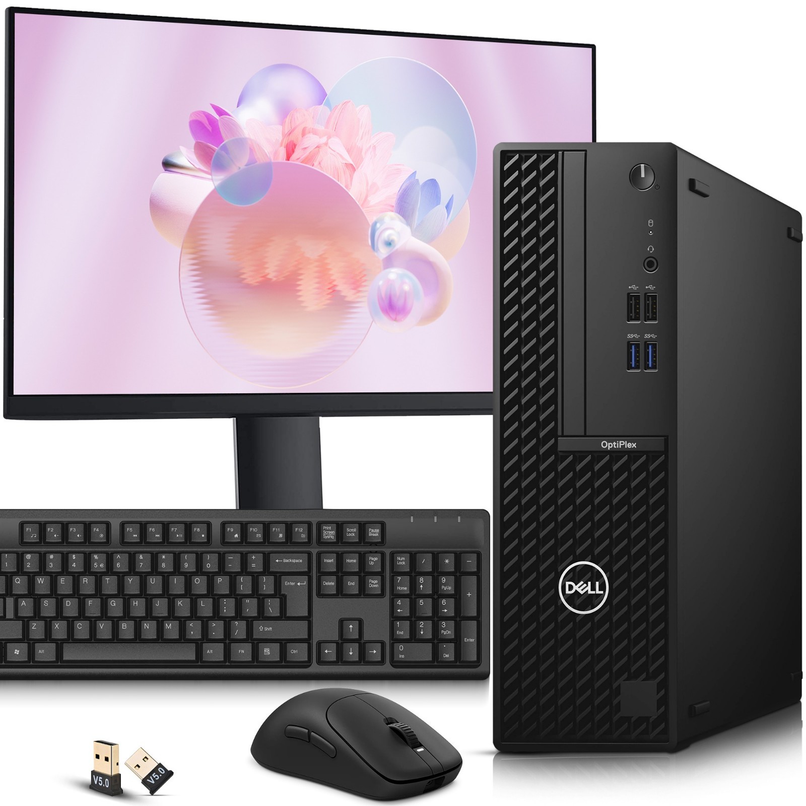 Dell 3070 Desktop PC i5-9th 16GB 512GB SSD New 24″ LED Wireless-K&M Wi-Fi Win11