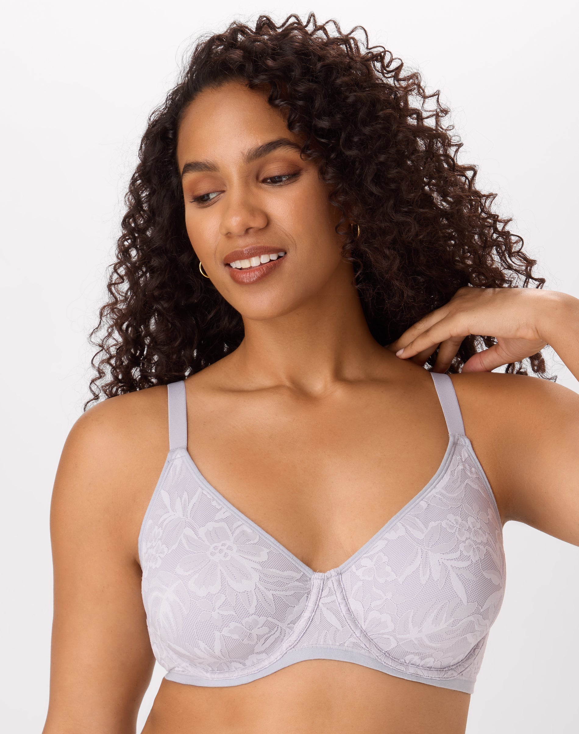 Bali Breathe Cotton Modal Lace Underwire Bra Whisper Violet 36D Women’s