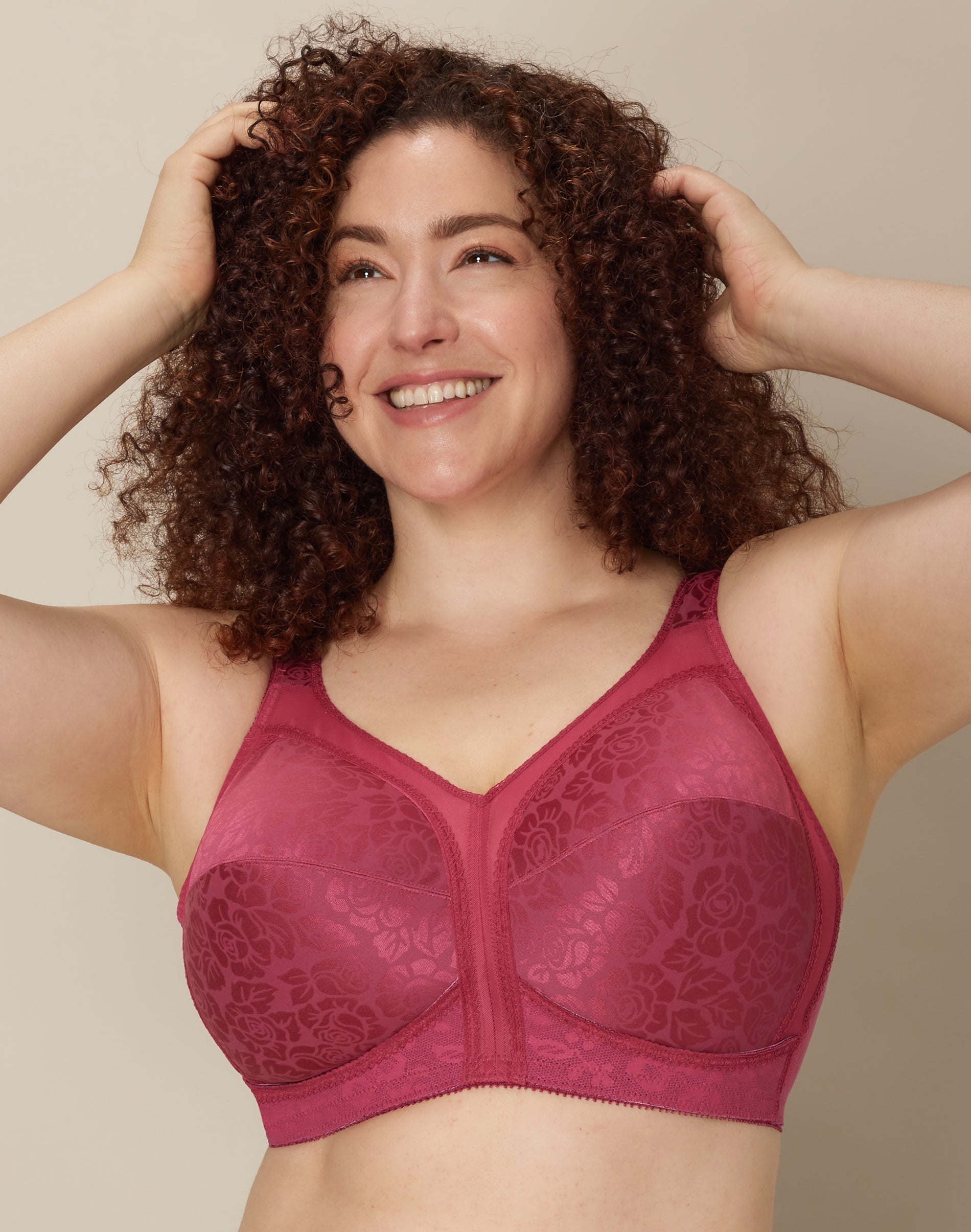 Playtex 18 Hour Ultimate Shoulder Comfort Wireless Bra Signature Berry 42C Women’s